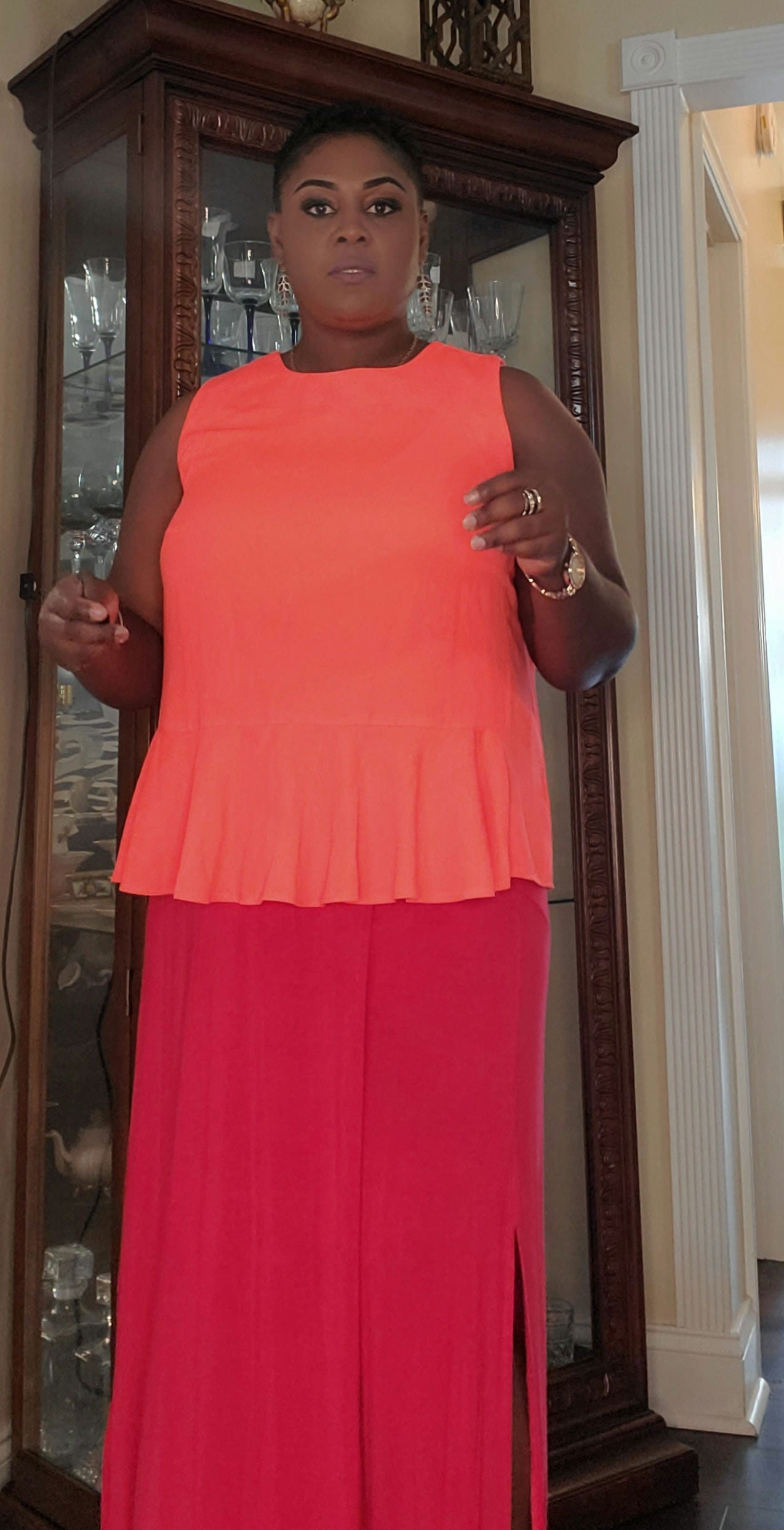 Orange women blouse size XL image 4