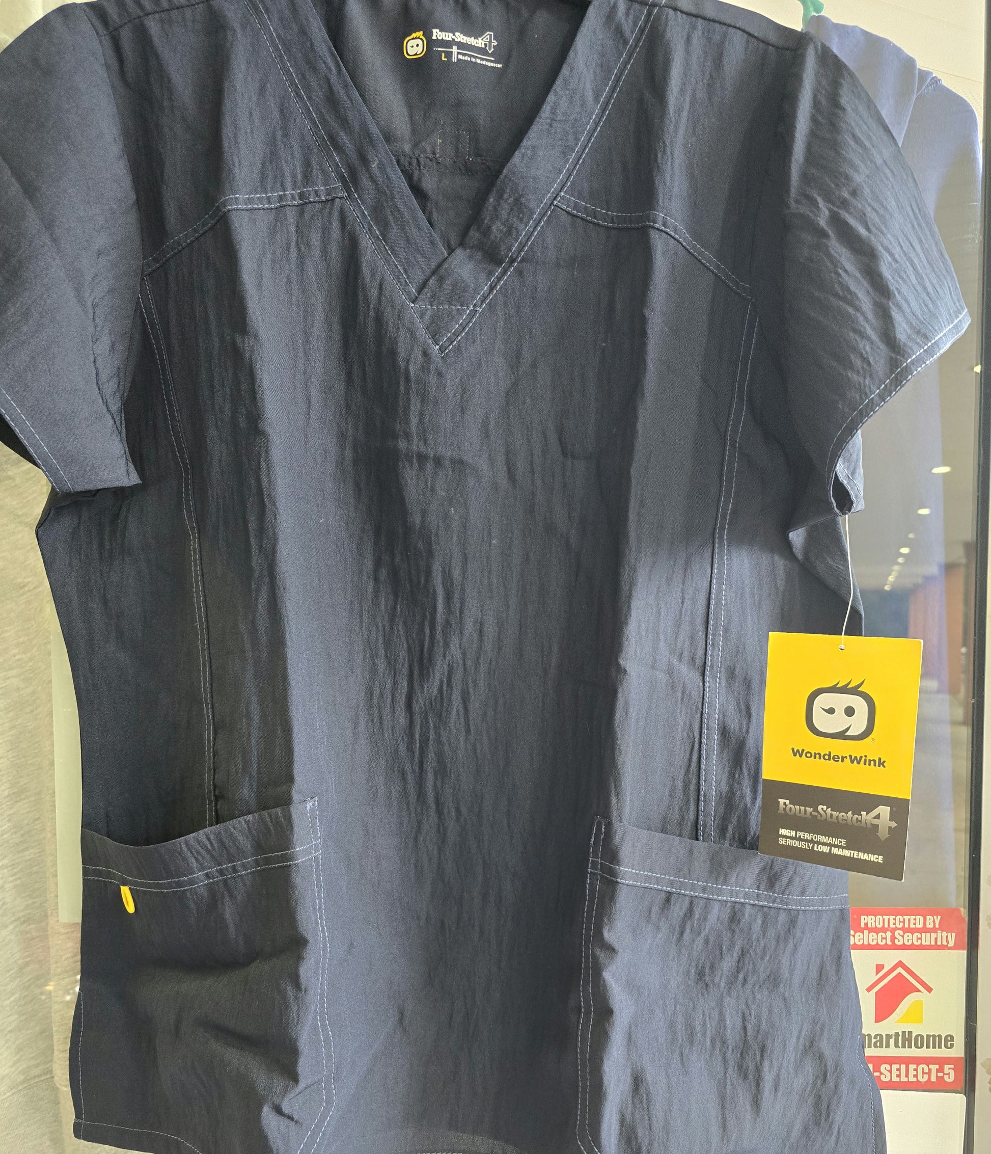Wonder wink blue scrub top L image 4