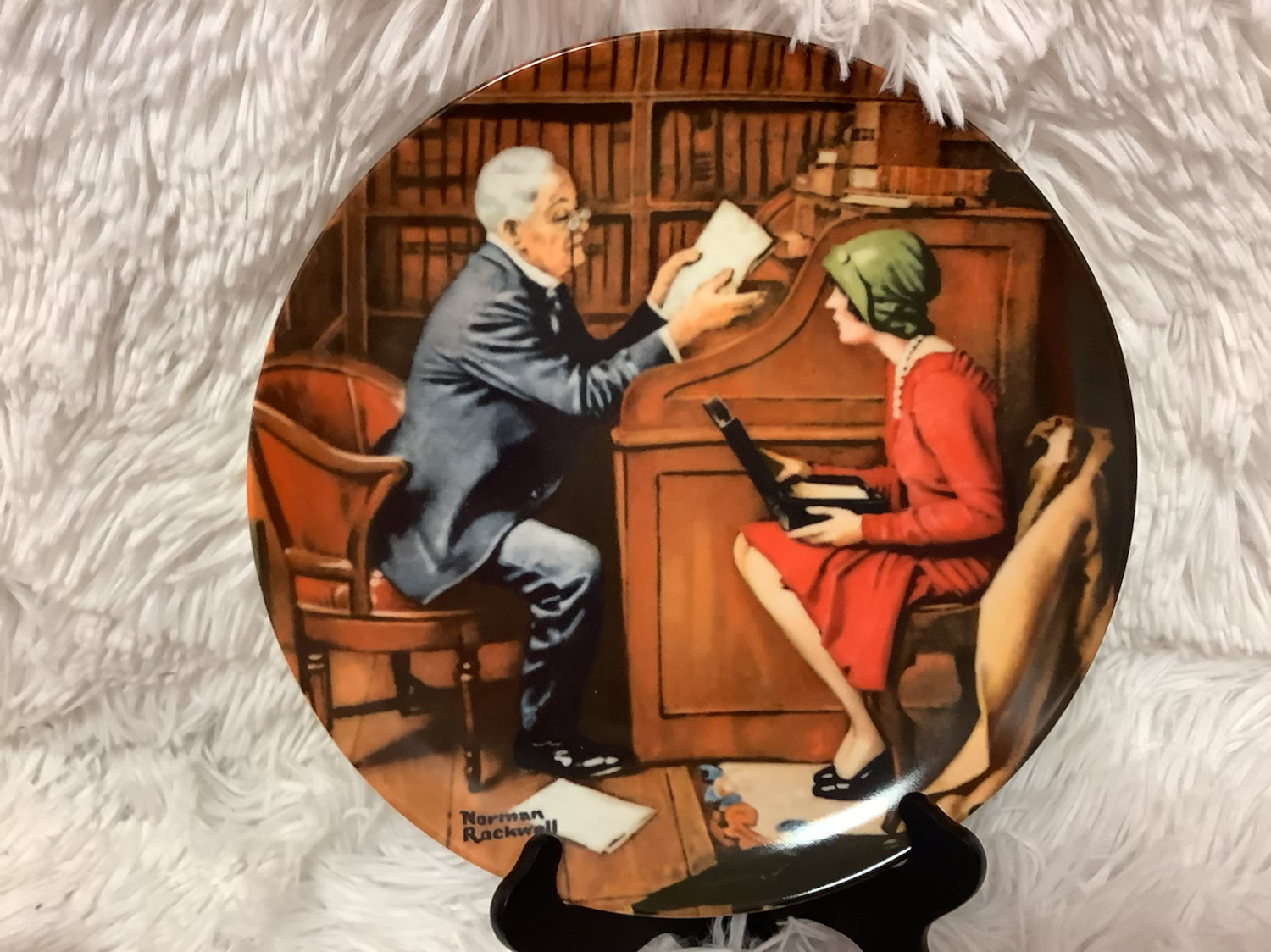 Norman Rockwell “the professor” plate image 0