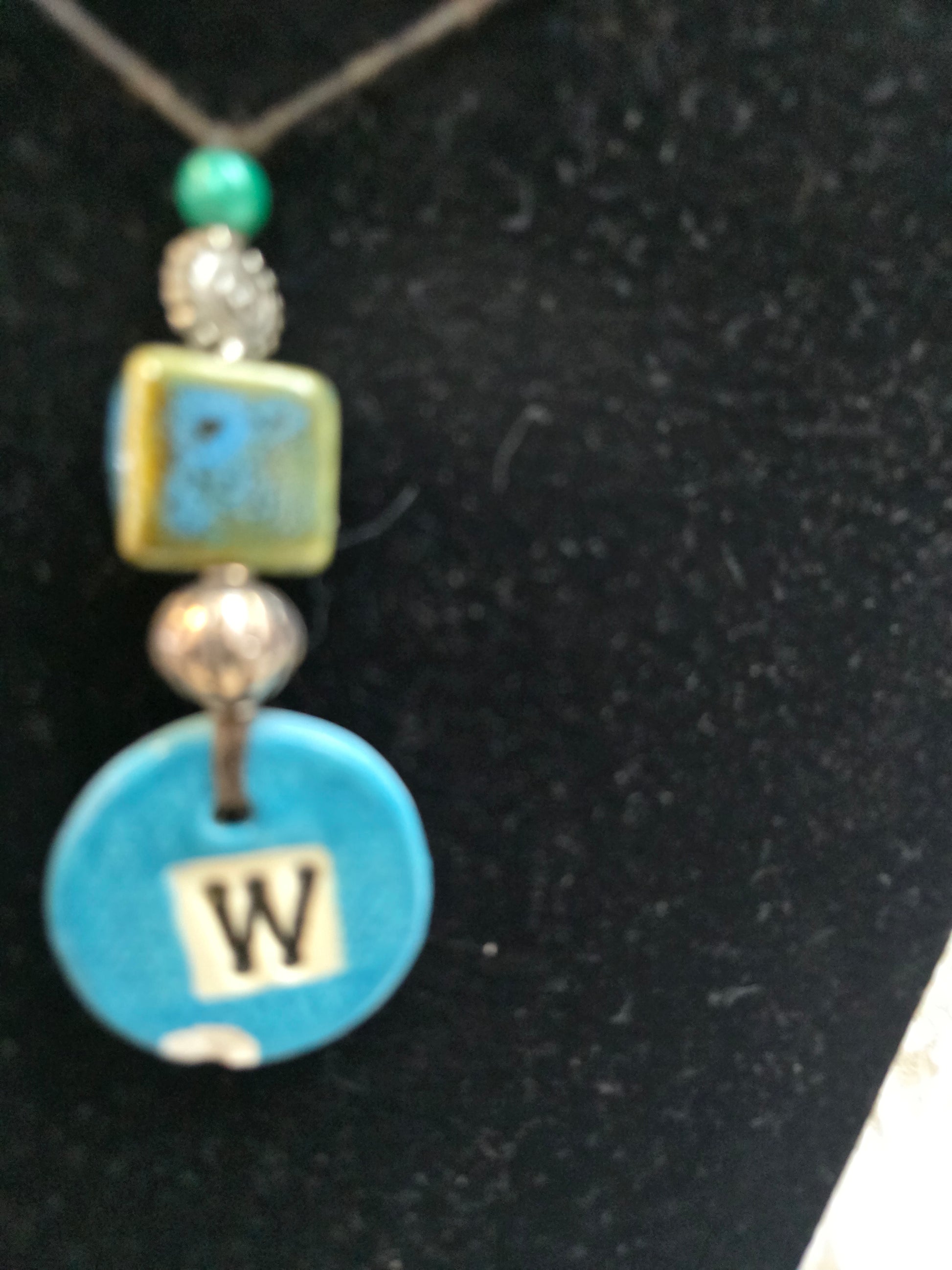 Stone and wax necklace  image 0