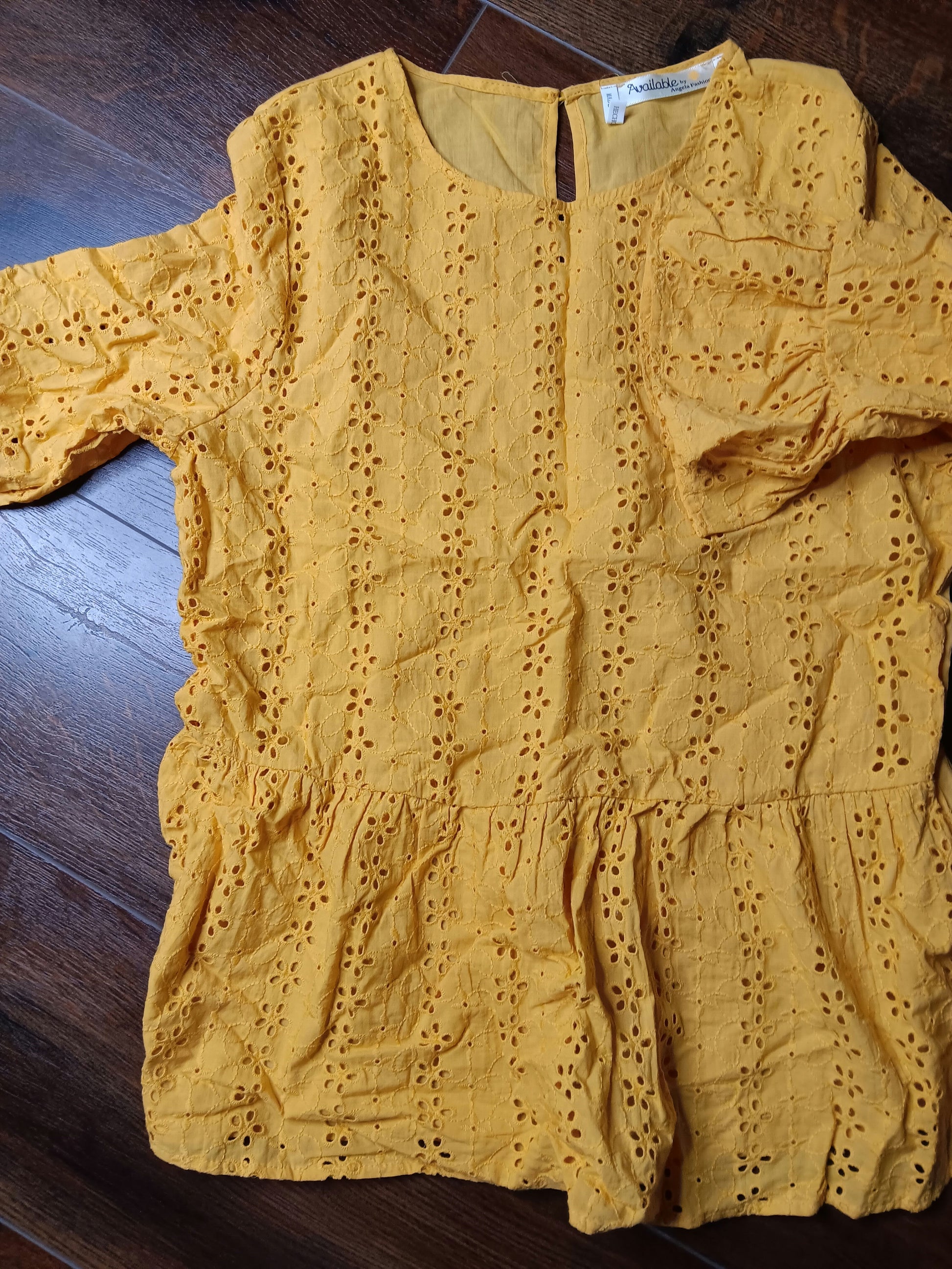 Canary yellow blouse size Large Brand available by Angela Fashion  image 4