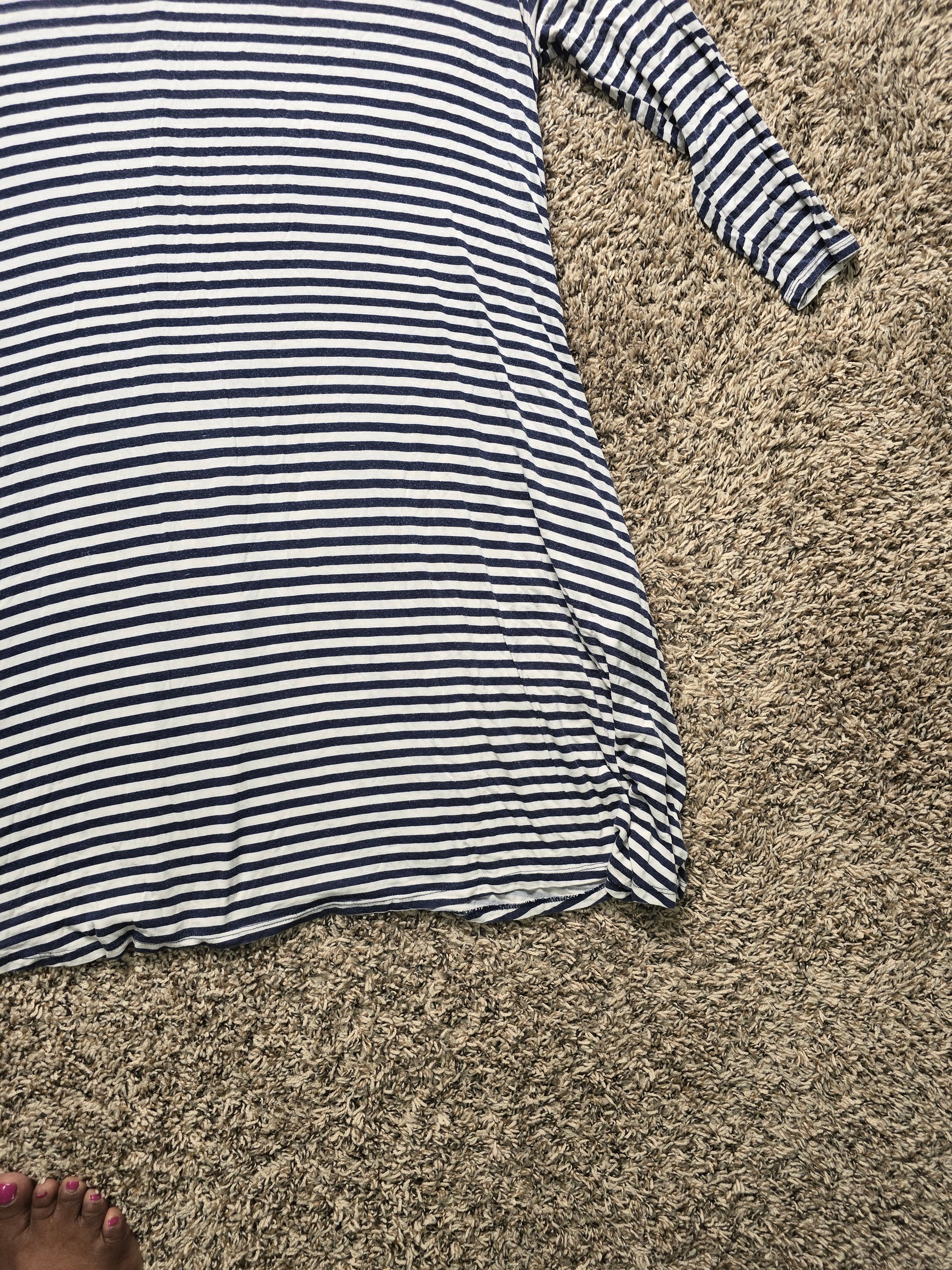Women's Navy & White Striped Pocket Dress image 3