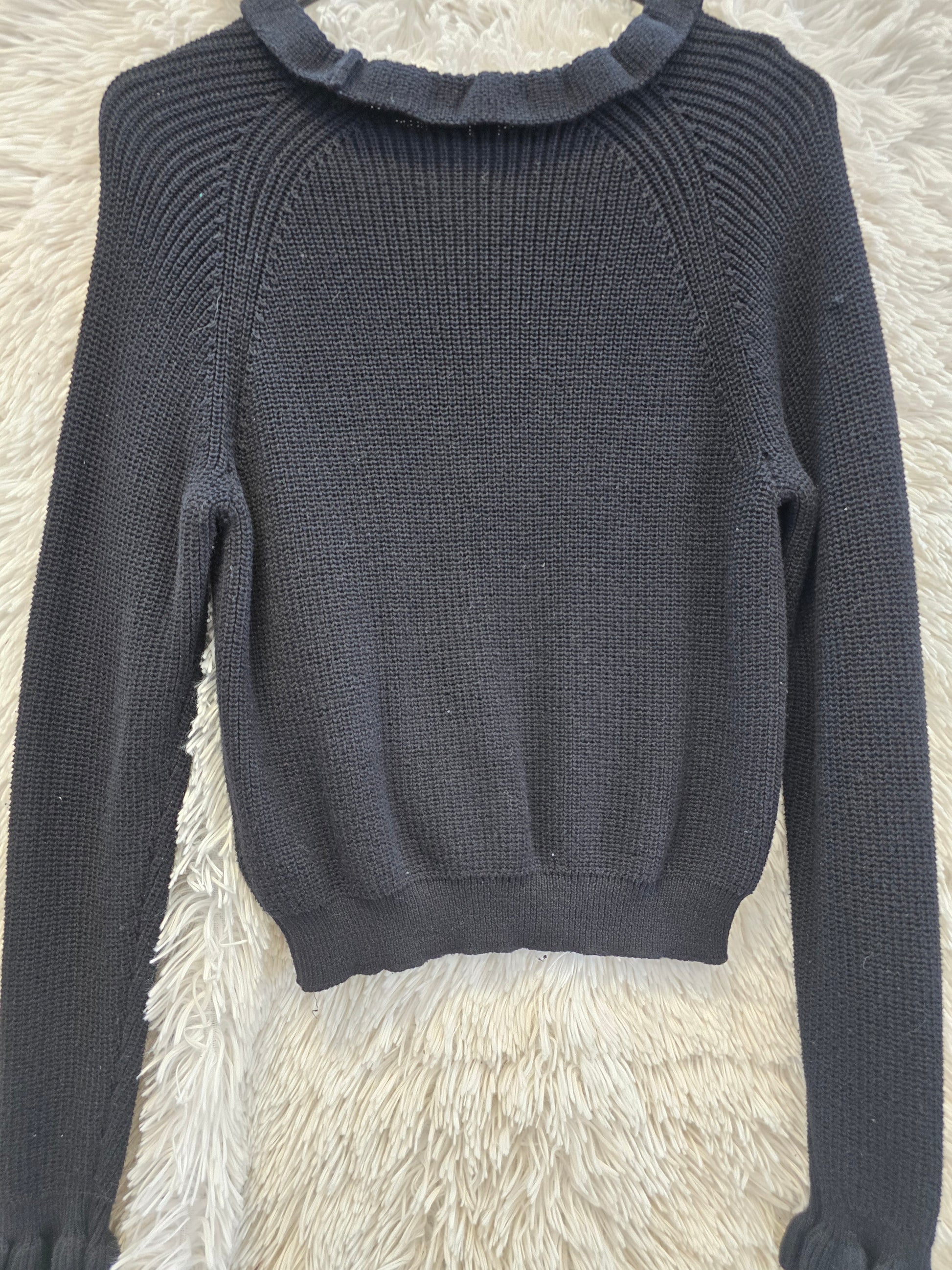 Black long sleeve sweater blouse M image 2