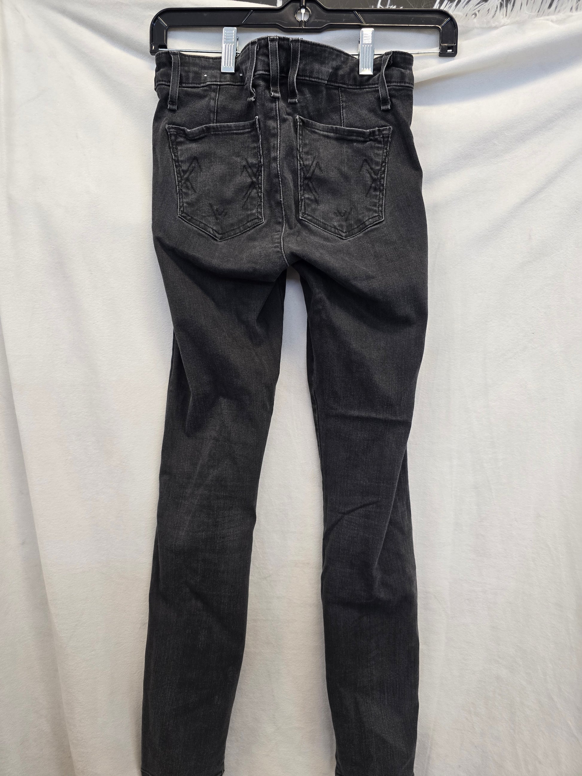 McGuire Gotham High Rise Skinny Crop Exposed Zipper Distressed Jean Grey, Sz 25 image 3