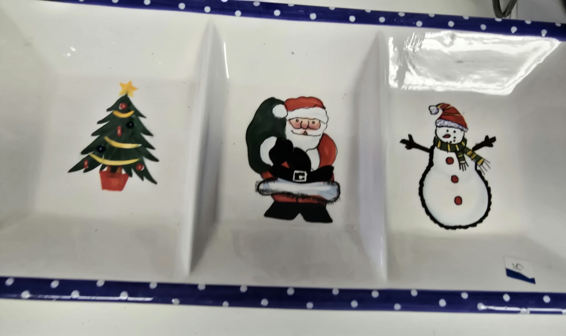 3 compartment Christmas decorative serving platter image 2