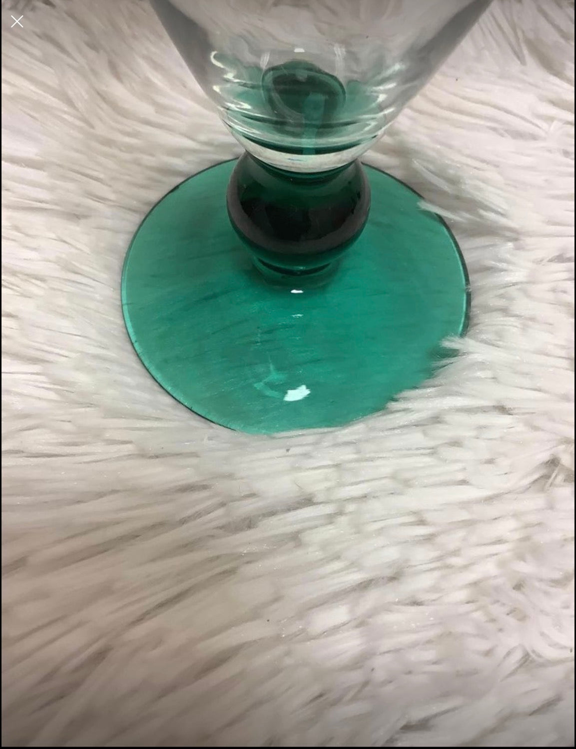 set of 3 Green based  crystal glasses image 4