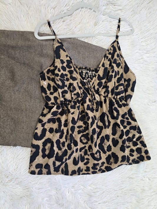Leopard print spaghetti strap blouse 3XL image 1