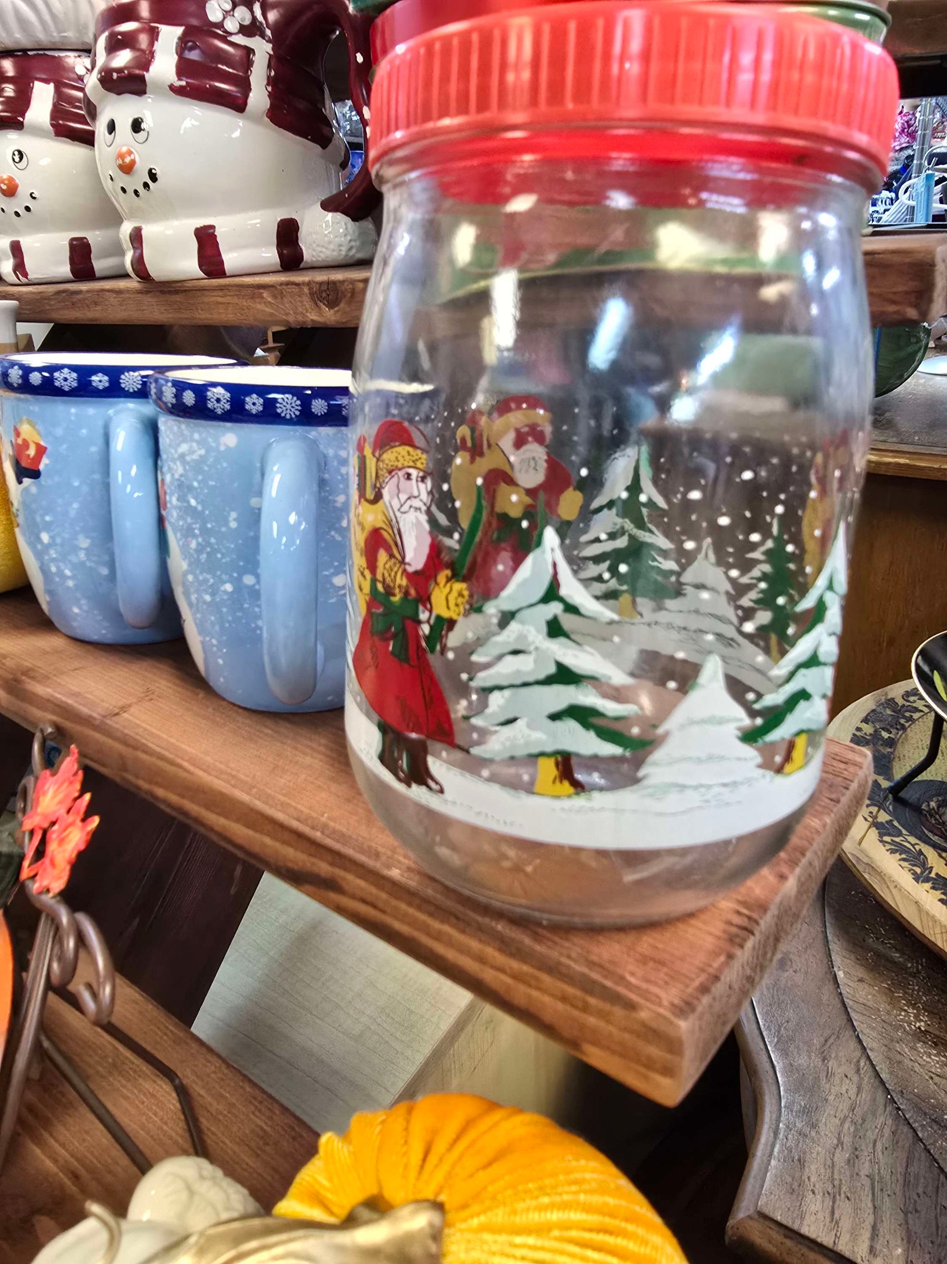 Father Christmas glass candy jar image 4