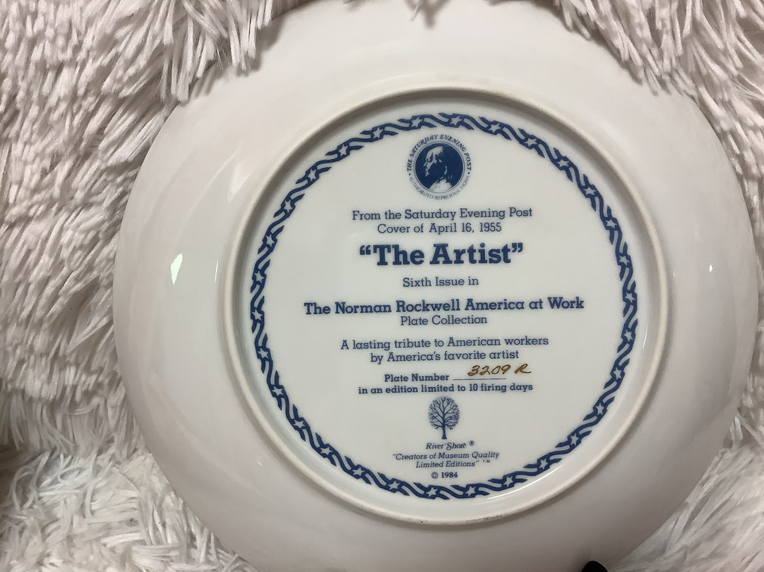 Norman Rockwell “the artist” plate image 3