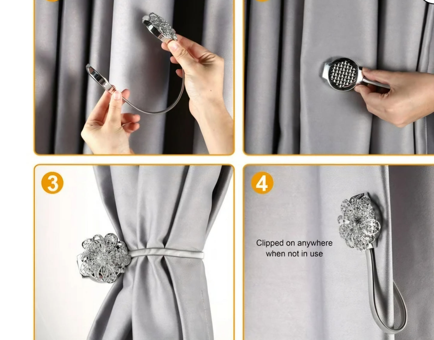 Magnetic curtain clips image 4