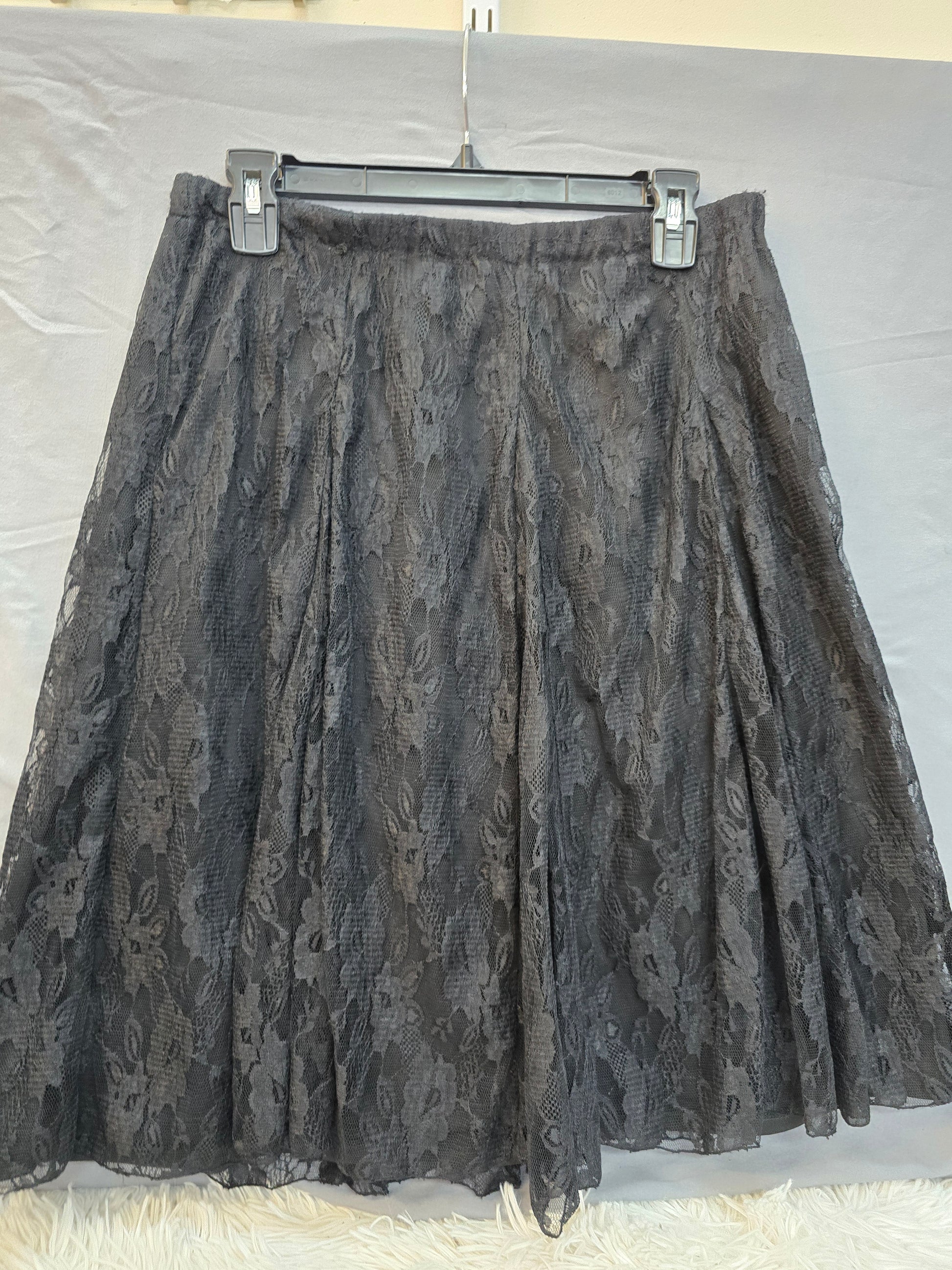 I.N Studio black knee length lace skirt size PM image 3
