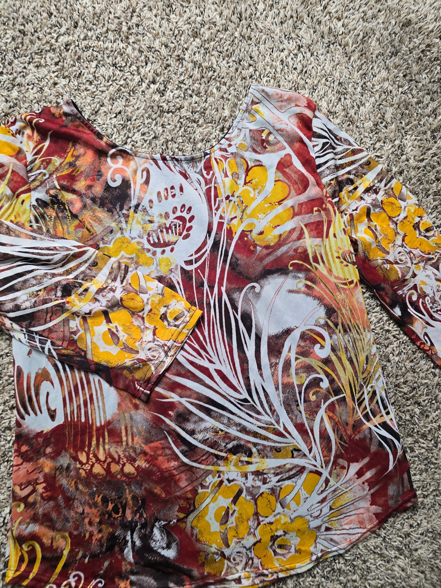 Peck & Peck Women's Abstract Print 3/4 Sleeve Top – Size XL image 4