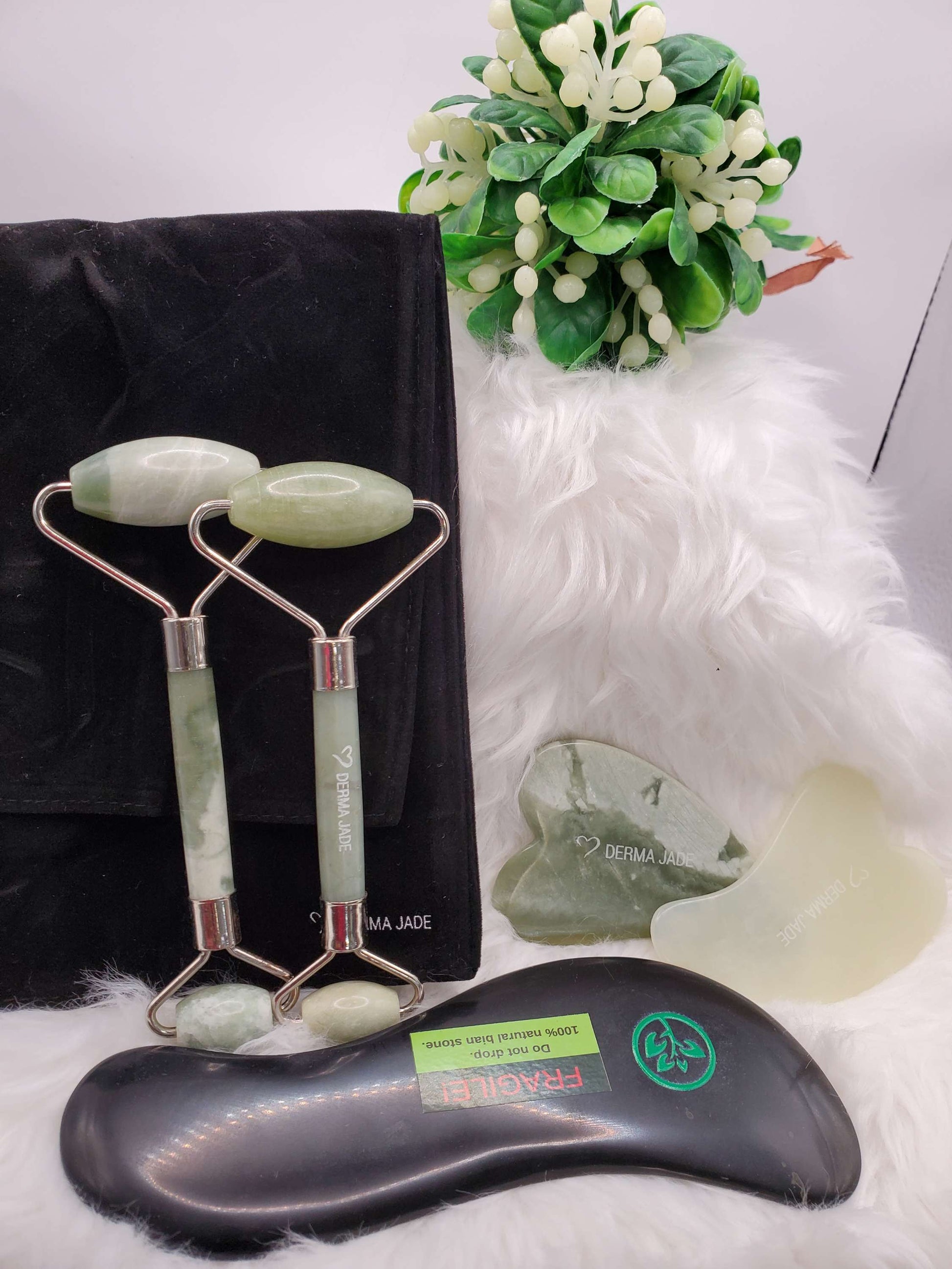 Skin beauty set Jade Roller & Gua Sha Logaia Massage Scraping Too image 0