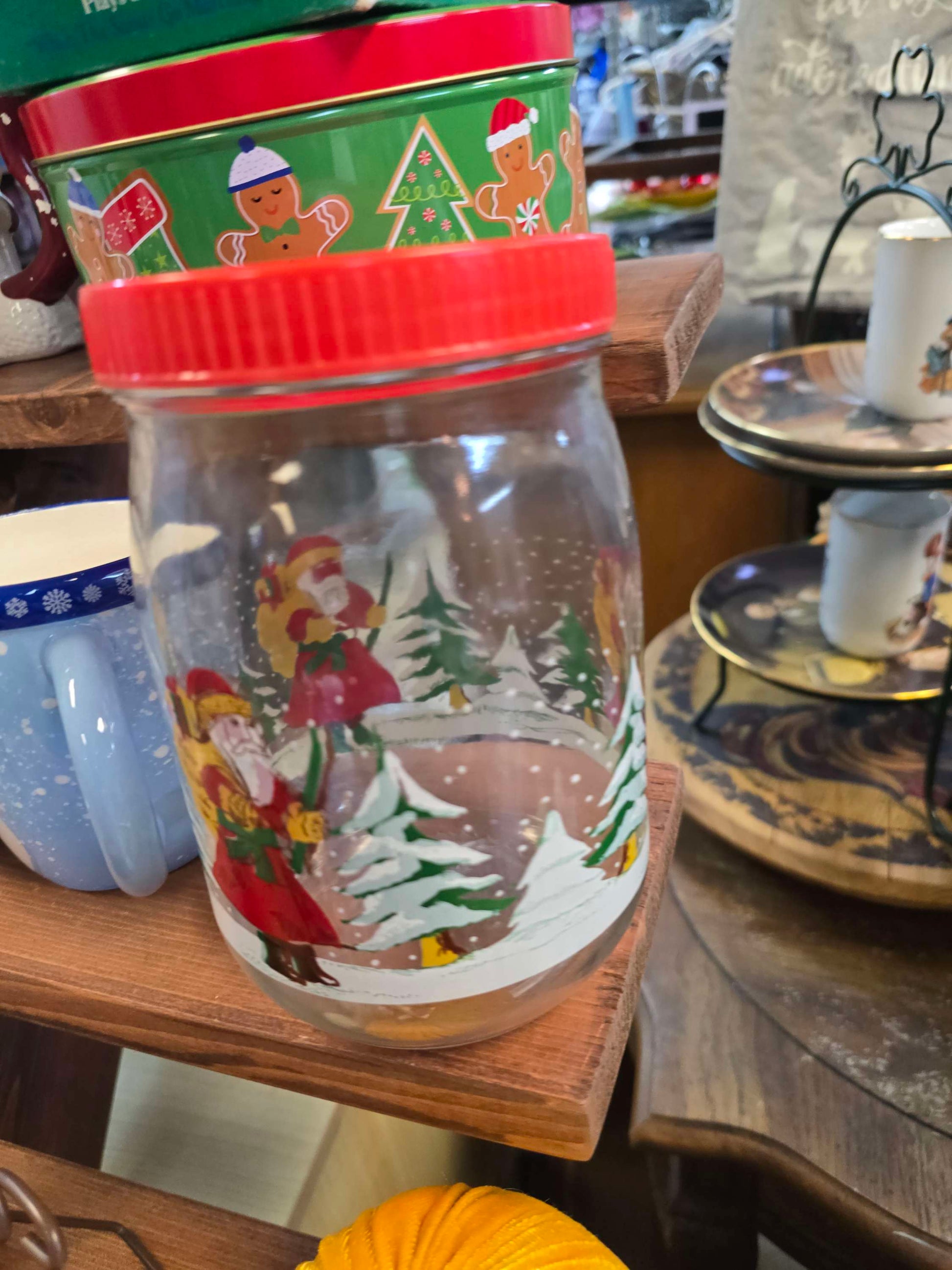 Father Christmas glass candy jar image 3