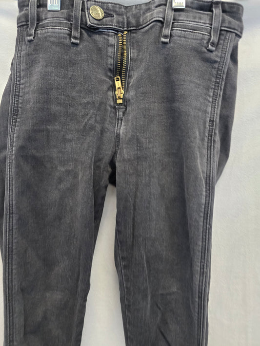 McGuire Gotham High Rise Skinny Crop Exposed Zipper Distressed Jean Grey, Sz 25 image 1