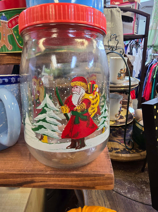 Father Christmas glass candy jar image 1