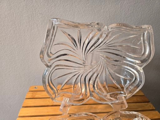 Vintage Clear Glass Candy Dish Set – Set of 2 image 0