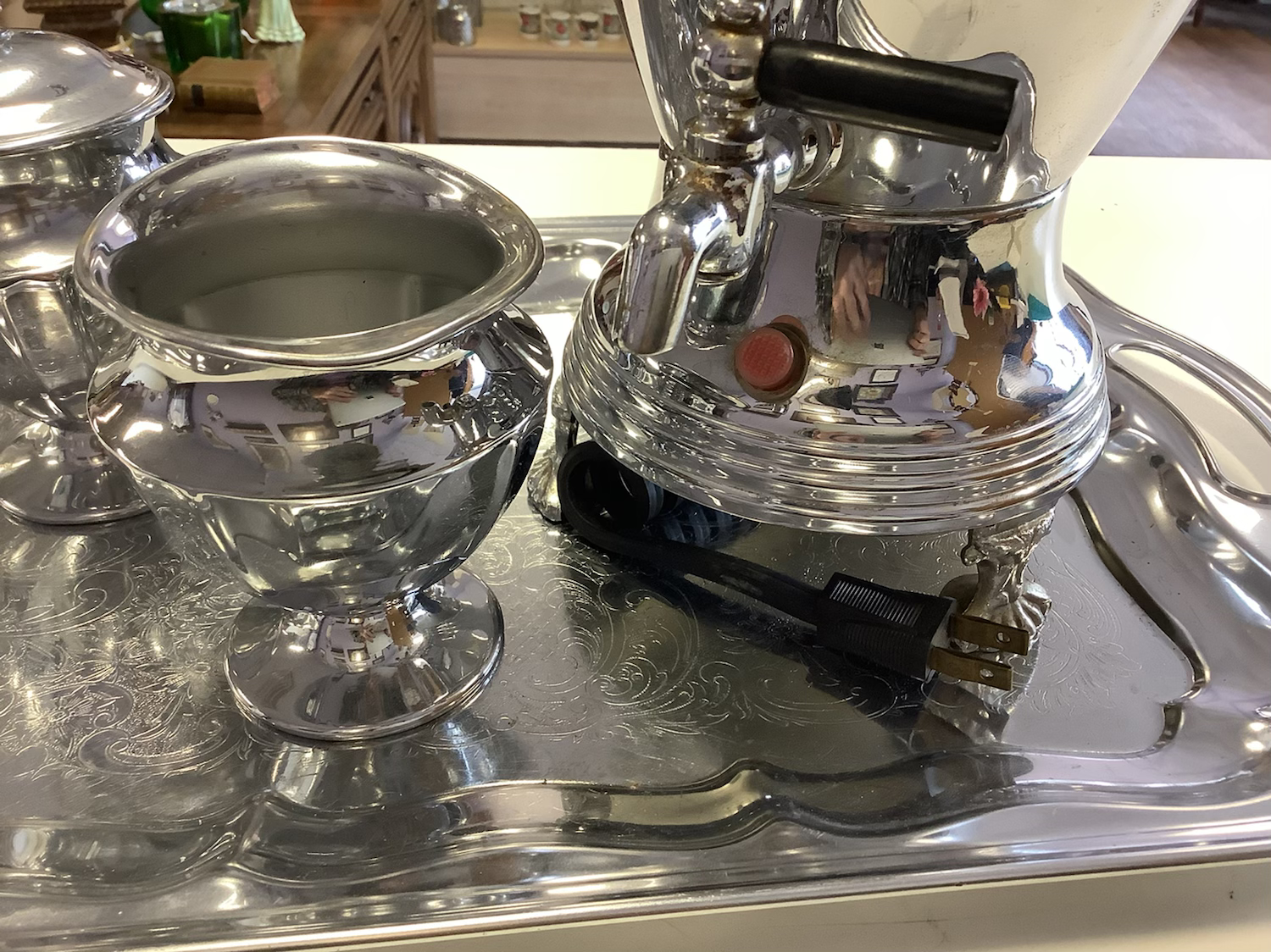 La Belle vintage 1959 electric coffee percolator set image 1