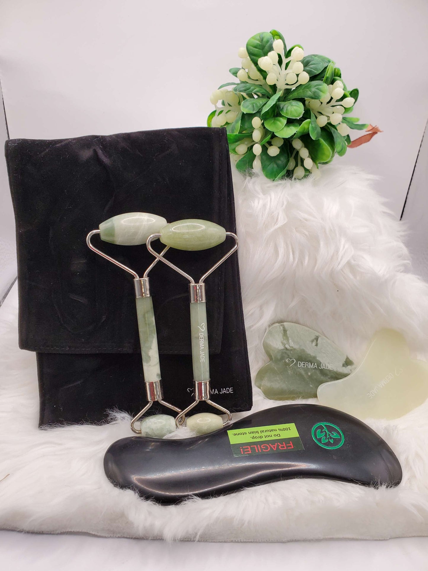 Skin beauty set Jade Roller & Gua Sha Logaia Massage Scraping Too image 5