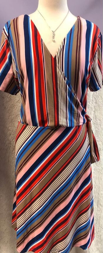 multi colored striped dress image 3