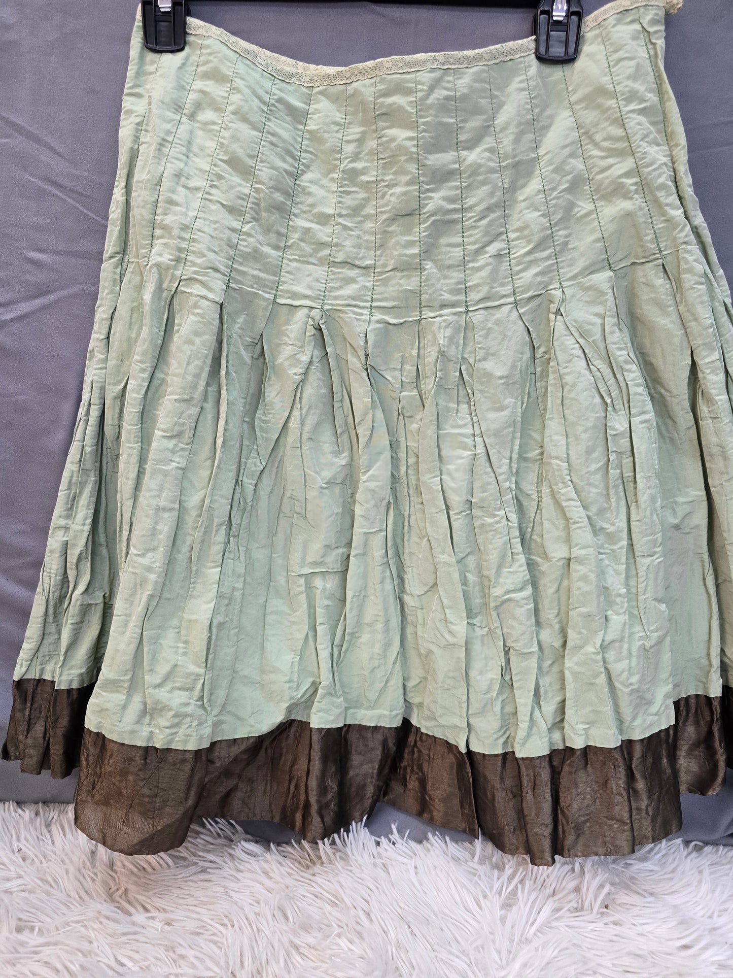 Green and brown above knee skirt size 10 image 0