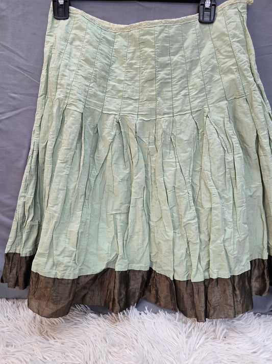 Green and brown above knee skirt size 10 image 0
