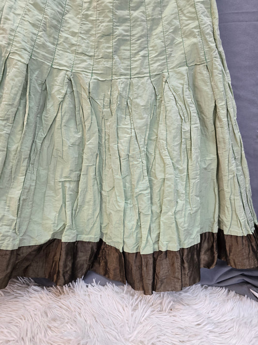 Green and brown above knee skirt size 10 image 1
