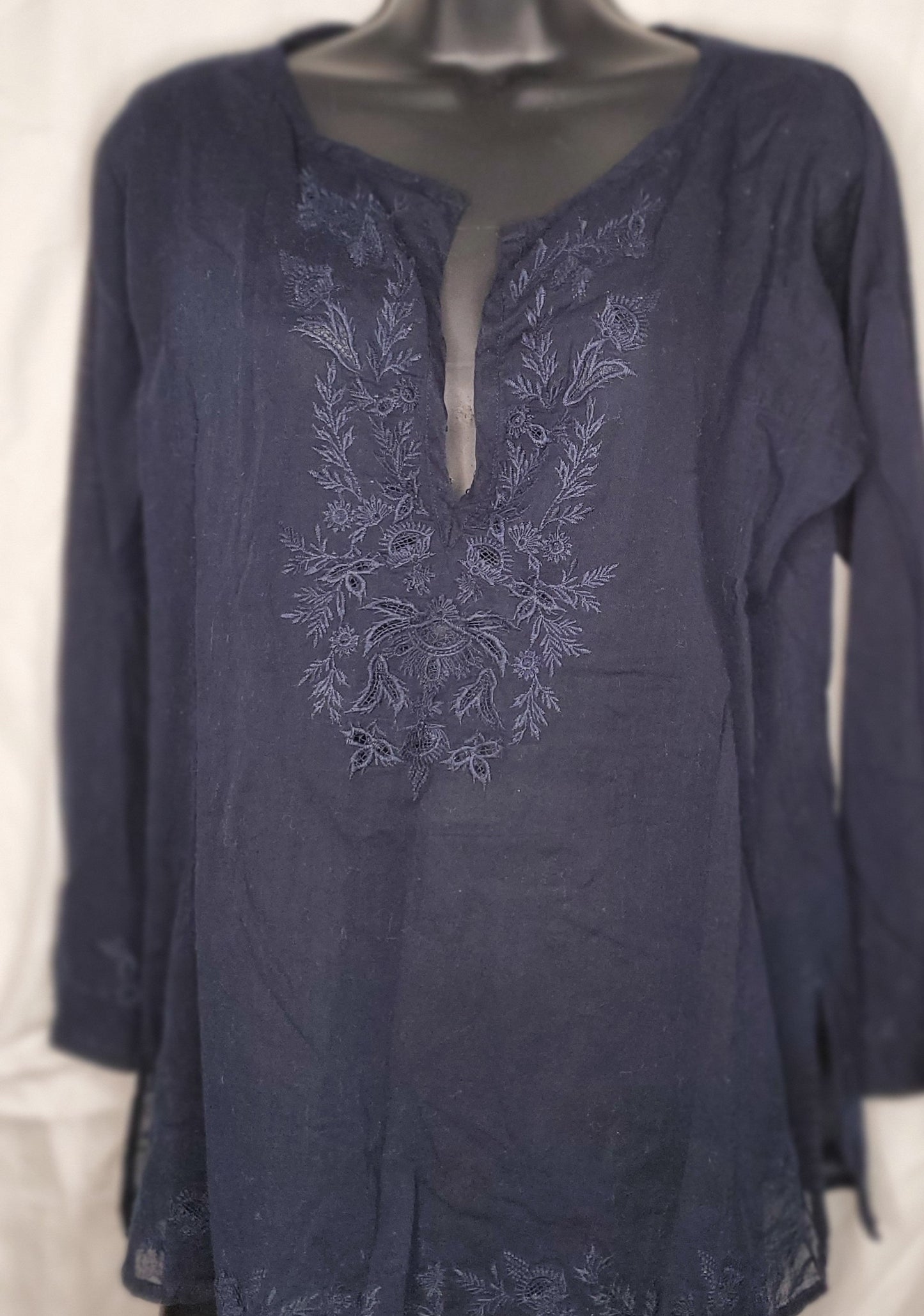 J crew blue crochet blouse size medium image 2
