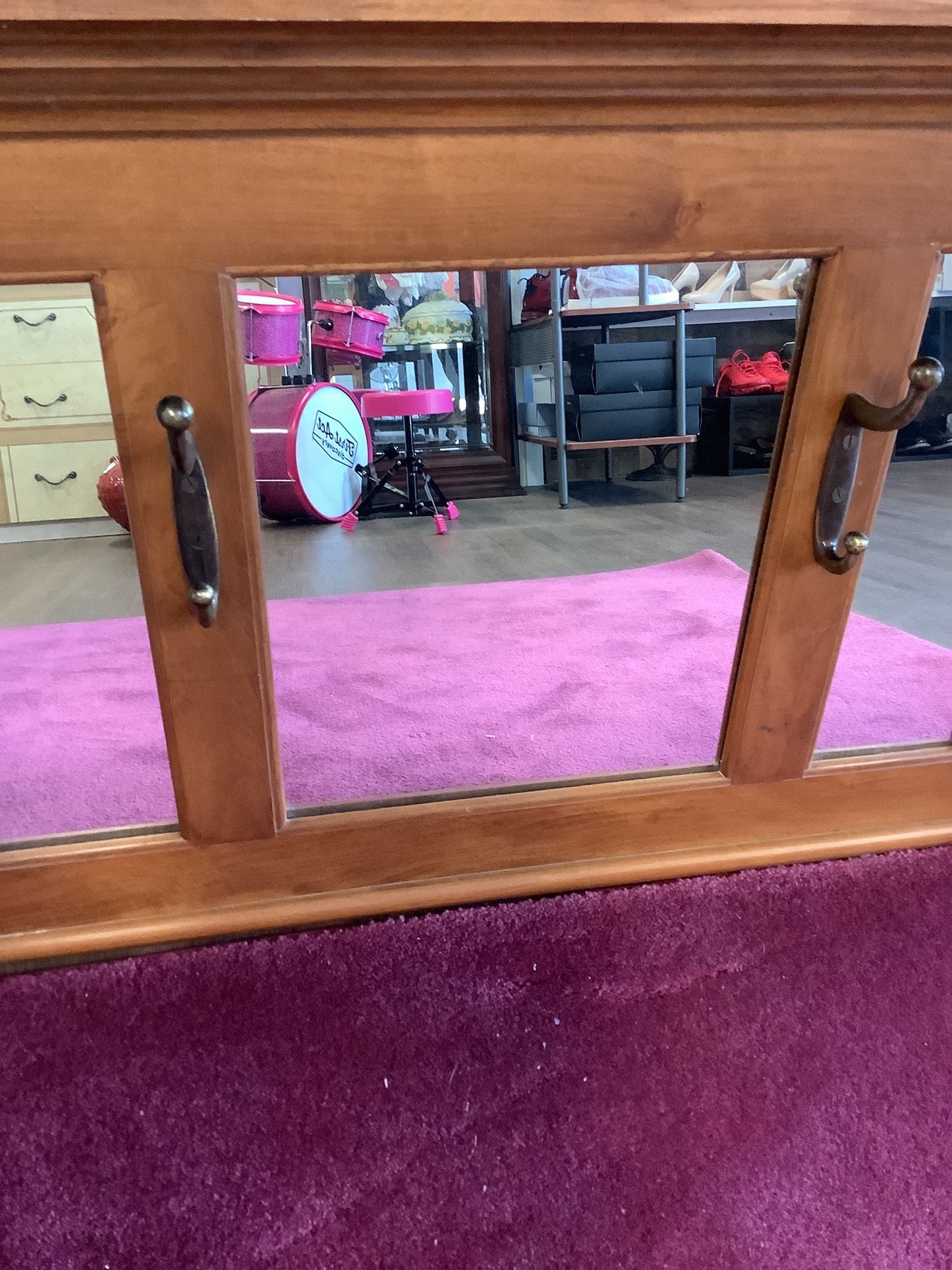 Vintage mirror coat hanger 10x29.5 image 1