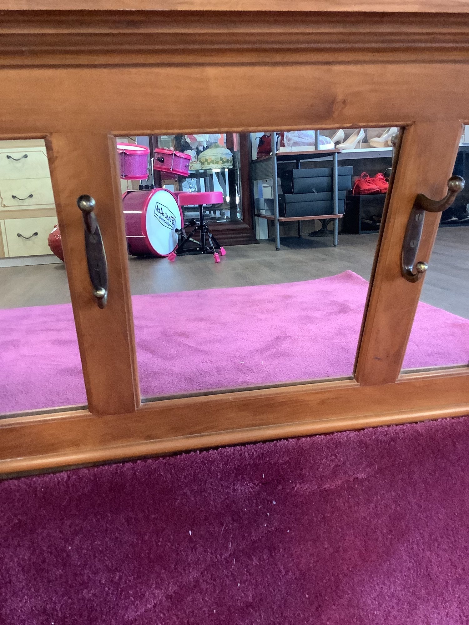Vintage mirror coat hanger 10x29.5 image 1