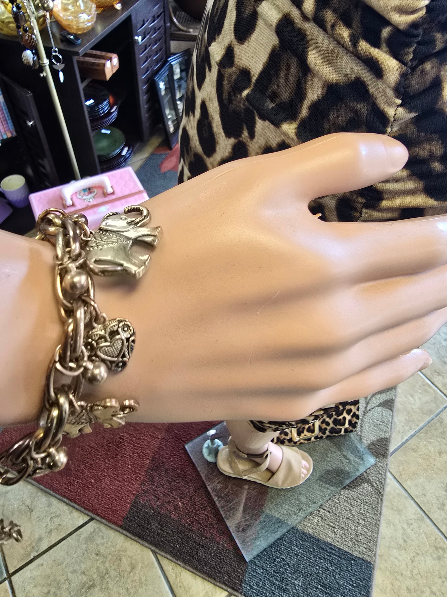 Gold color charm bracelet  image 4