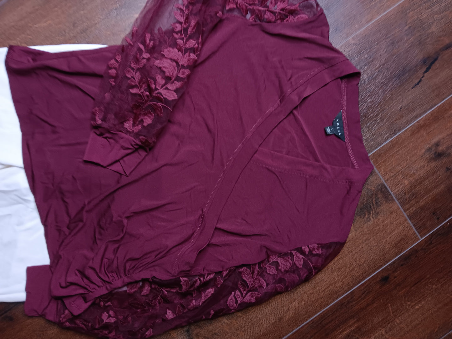 Burgundy long sleeve blouse size Large image 2