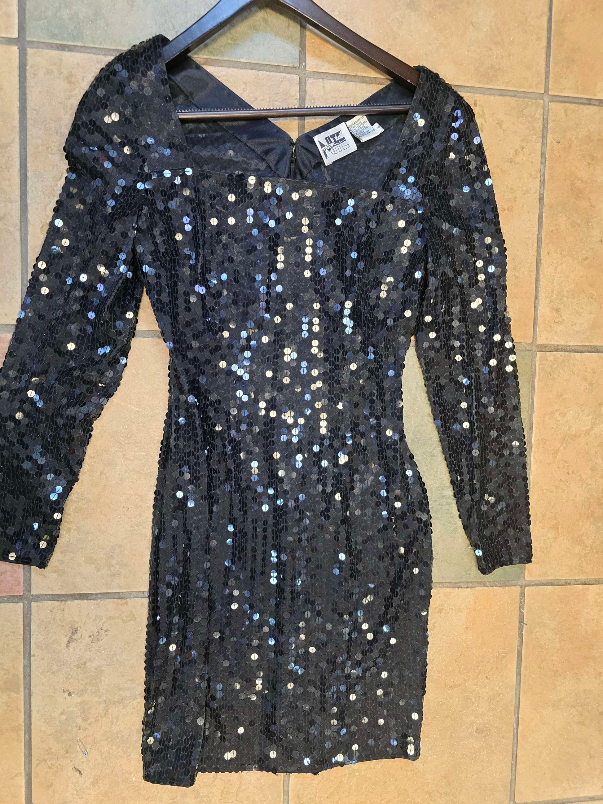 Vintage Niteline Dela Roufogali sequin dress Size 4 image 3