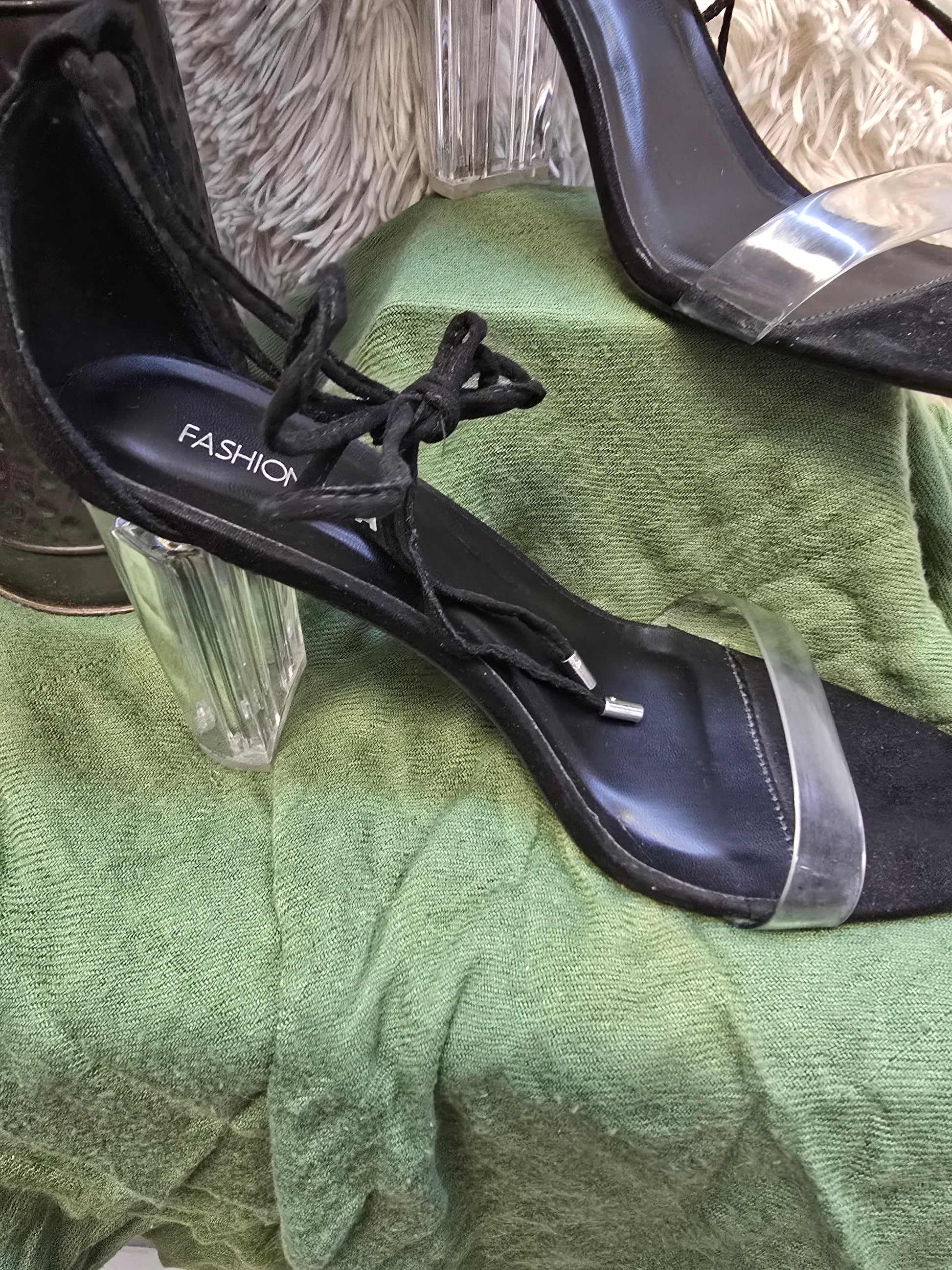 Fashionova transparent heels size 10 image 3