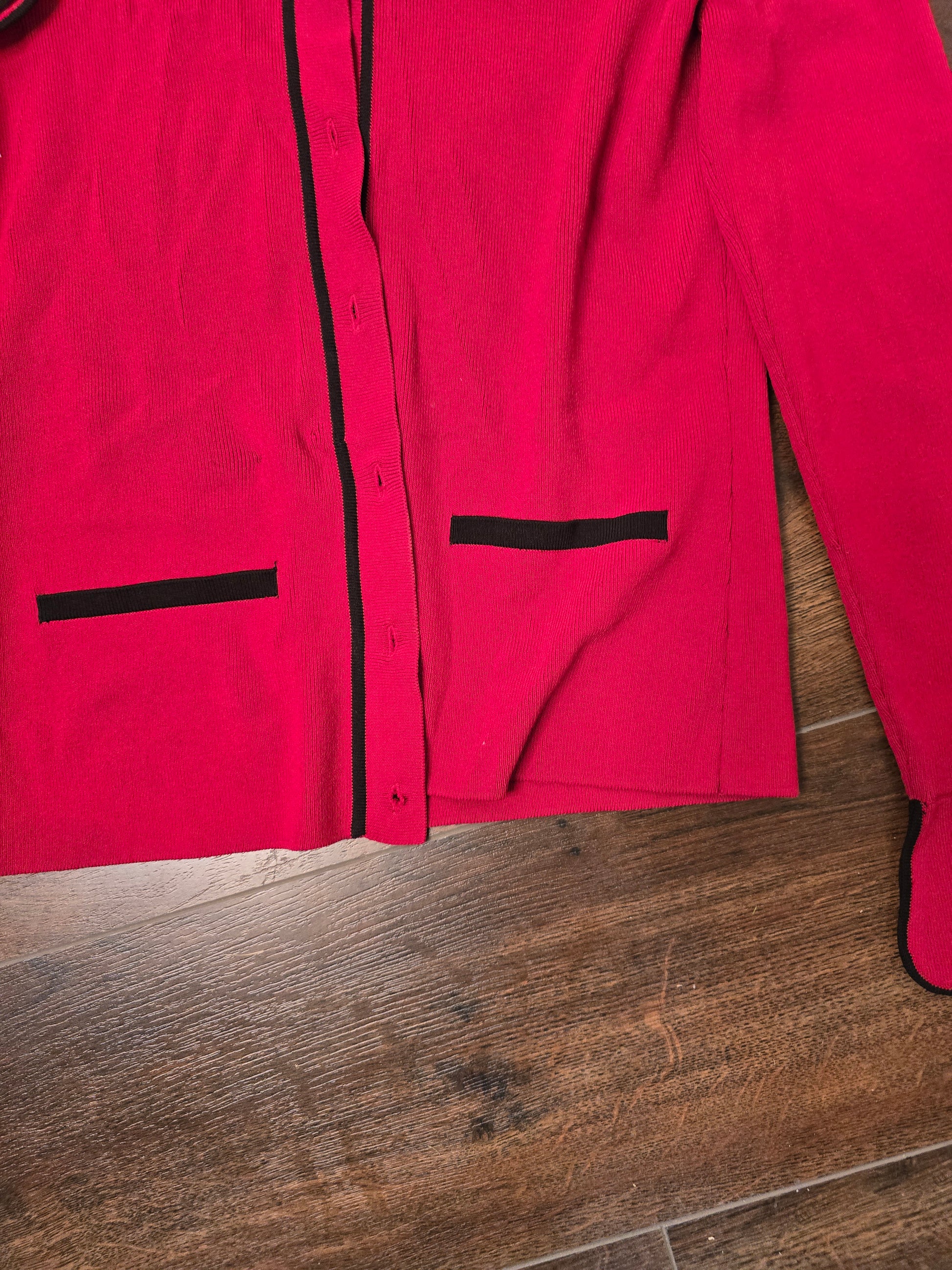 Red sweater blouse size S image 3
