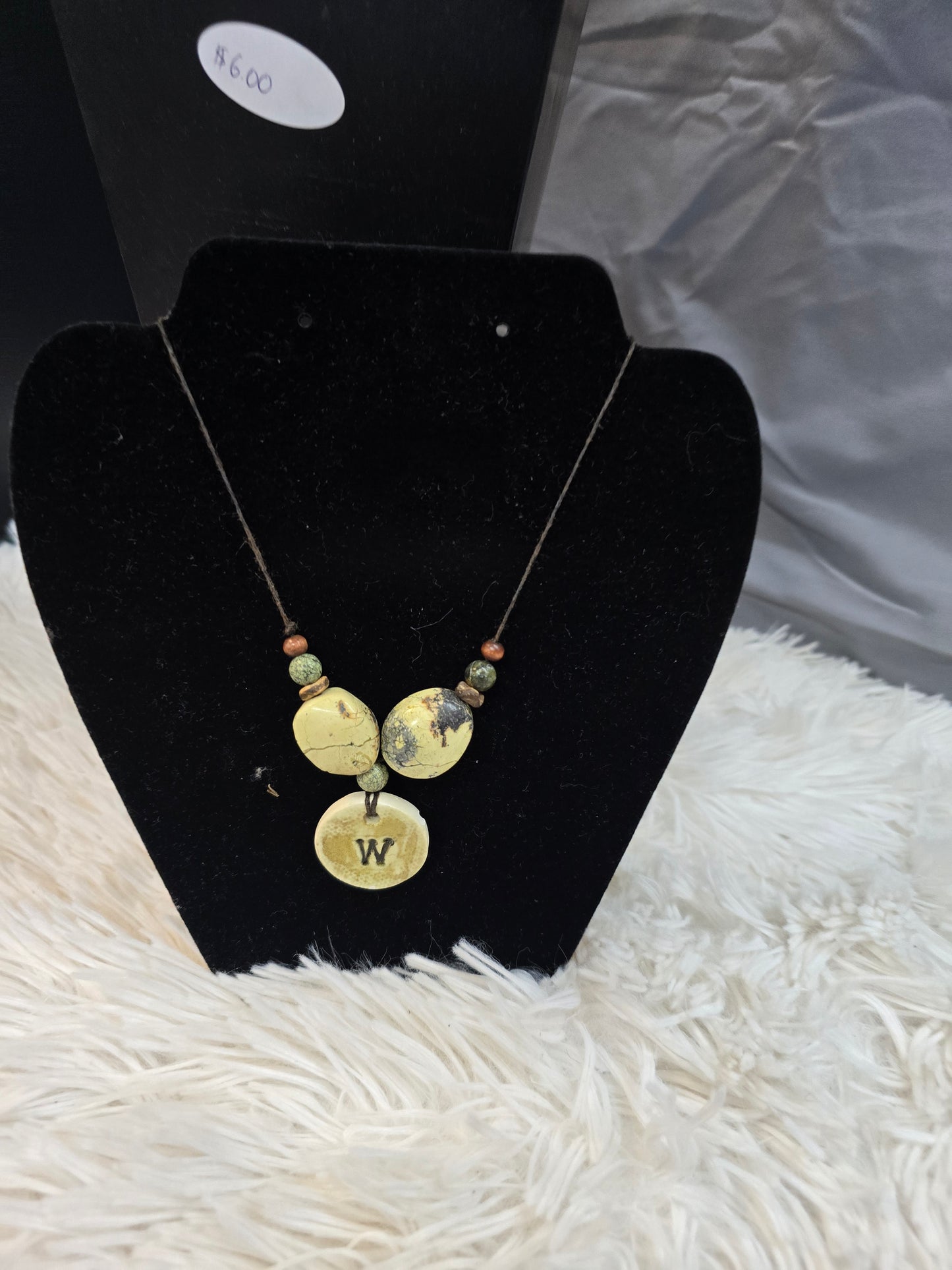 Wax and stone engraved necklace  image 4