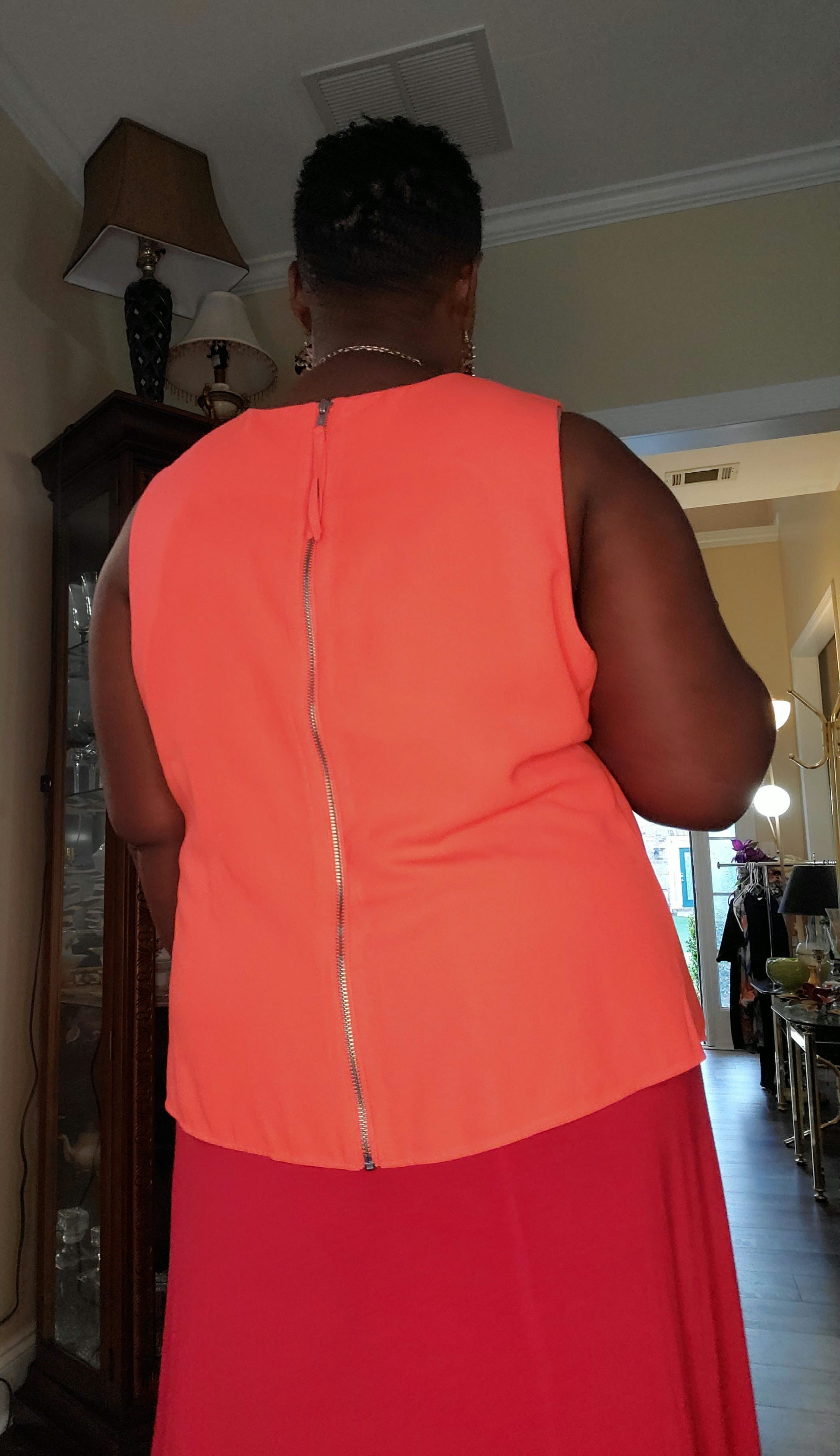 Orange women blouse size XL image 8