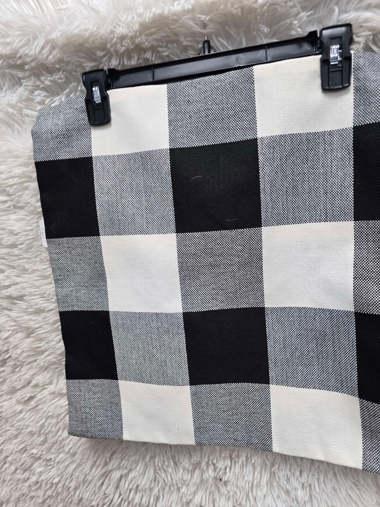 Pair plaid black and gray pillows image 0