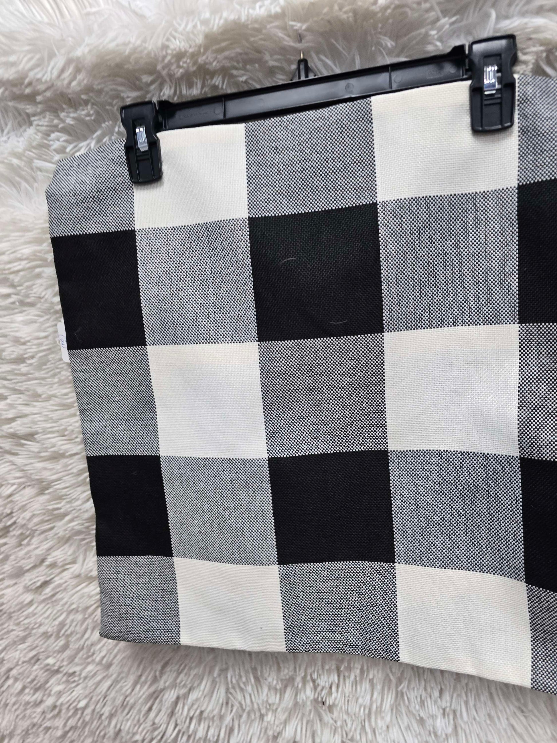 Pair plaid black and gray pillows image 0
