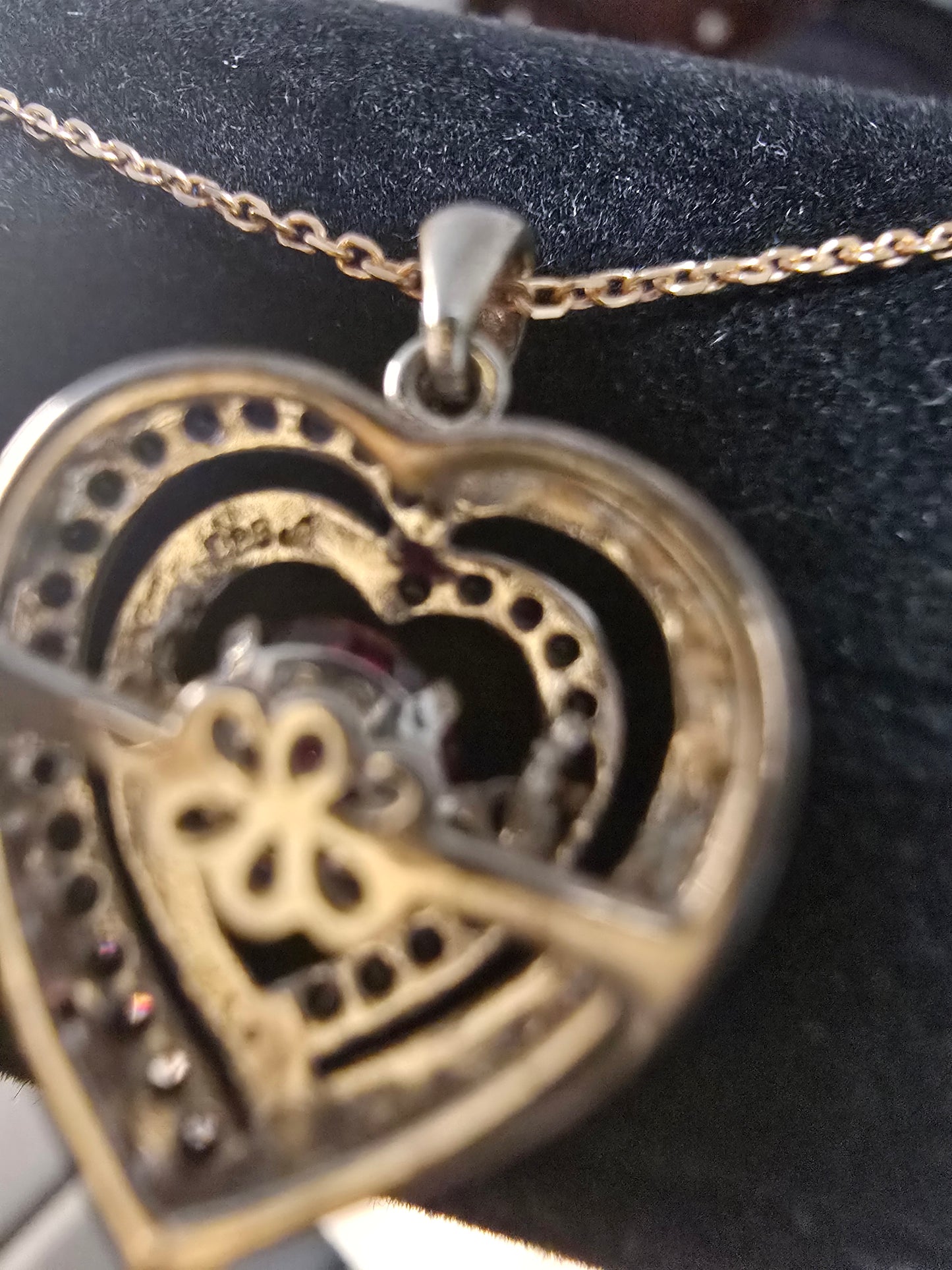 Double Heart Crystal Pendant Necklace image 6