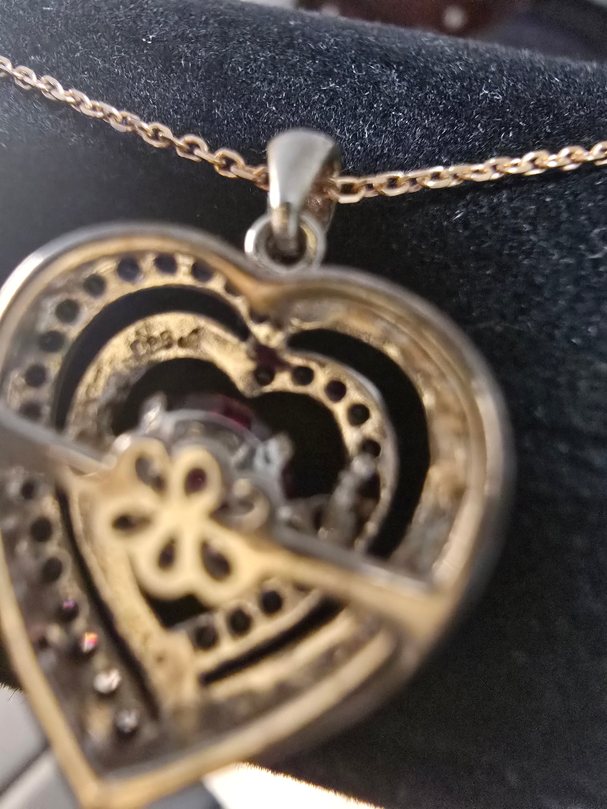 Double Heart Crystal Pendant Necklace image 6