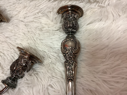 Mid 20th Century Silver Plate Wm. Rogers & Son 3 Arm Candle abrum 1915 image 1