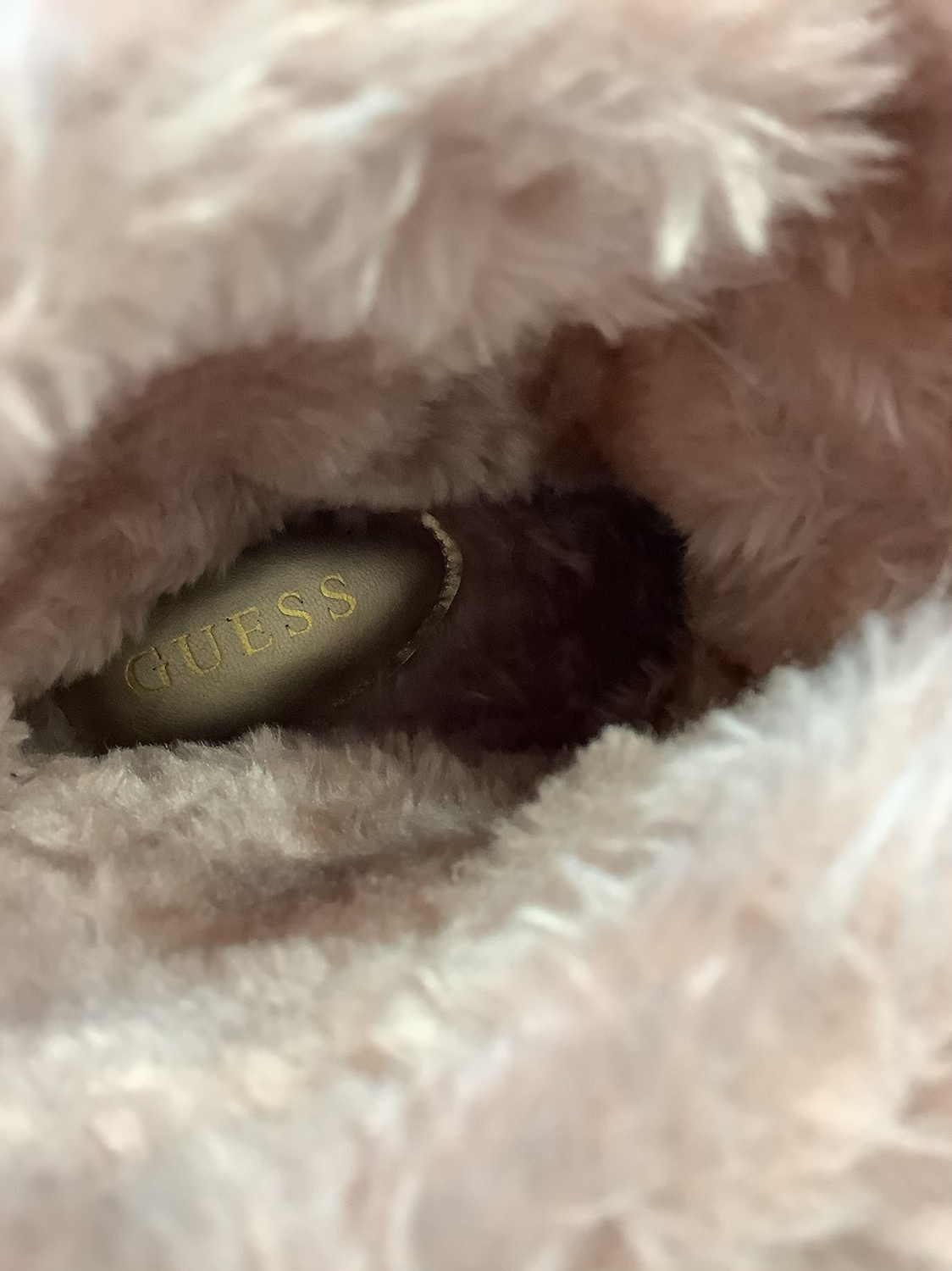 Pink fluffy guess boots size 7 image 6