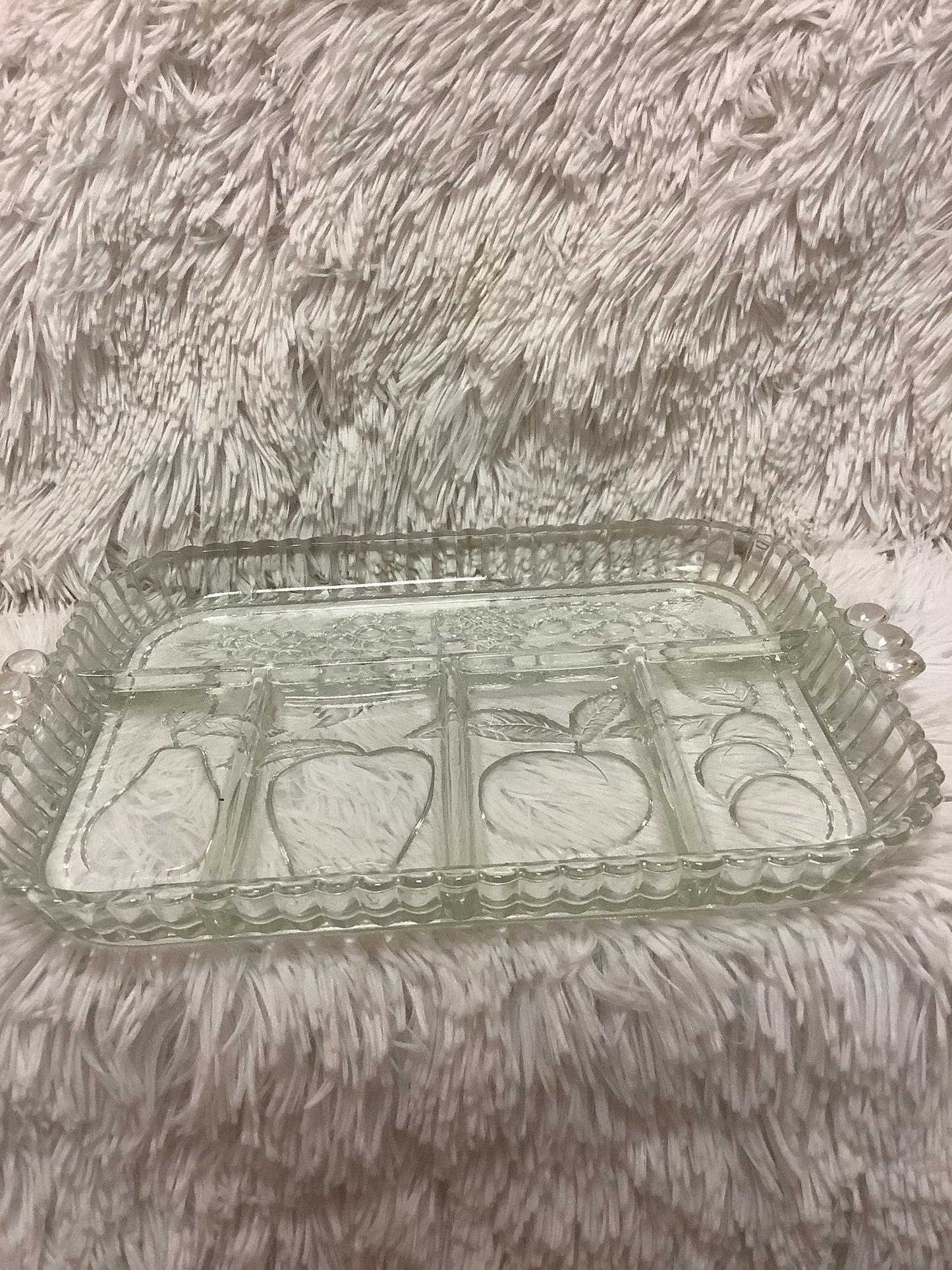 Vintage indian glass serving tray image 0