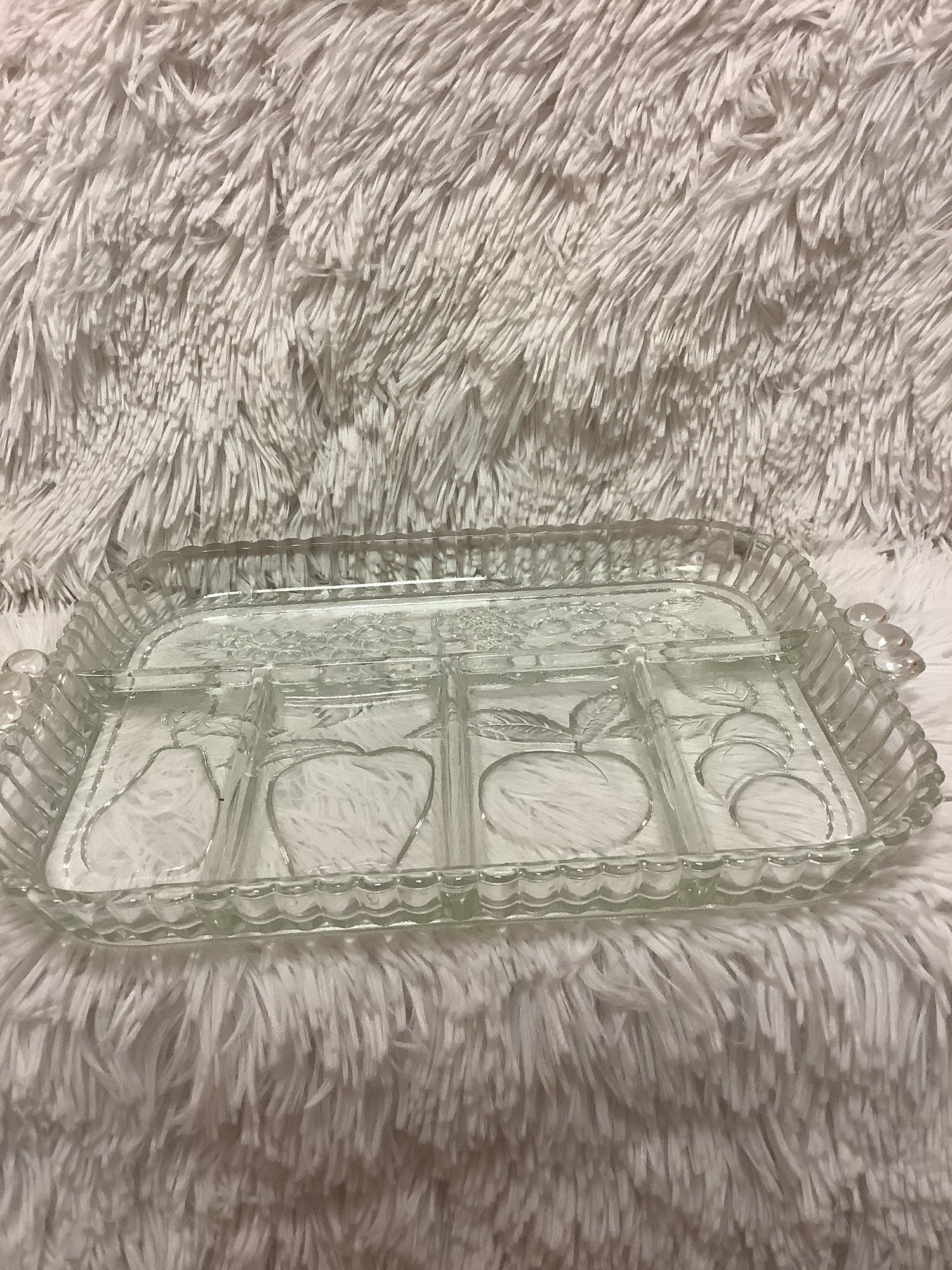Vintage indian glass serving tray image 0