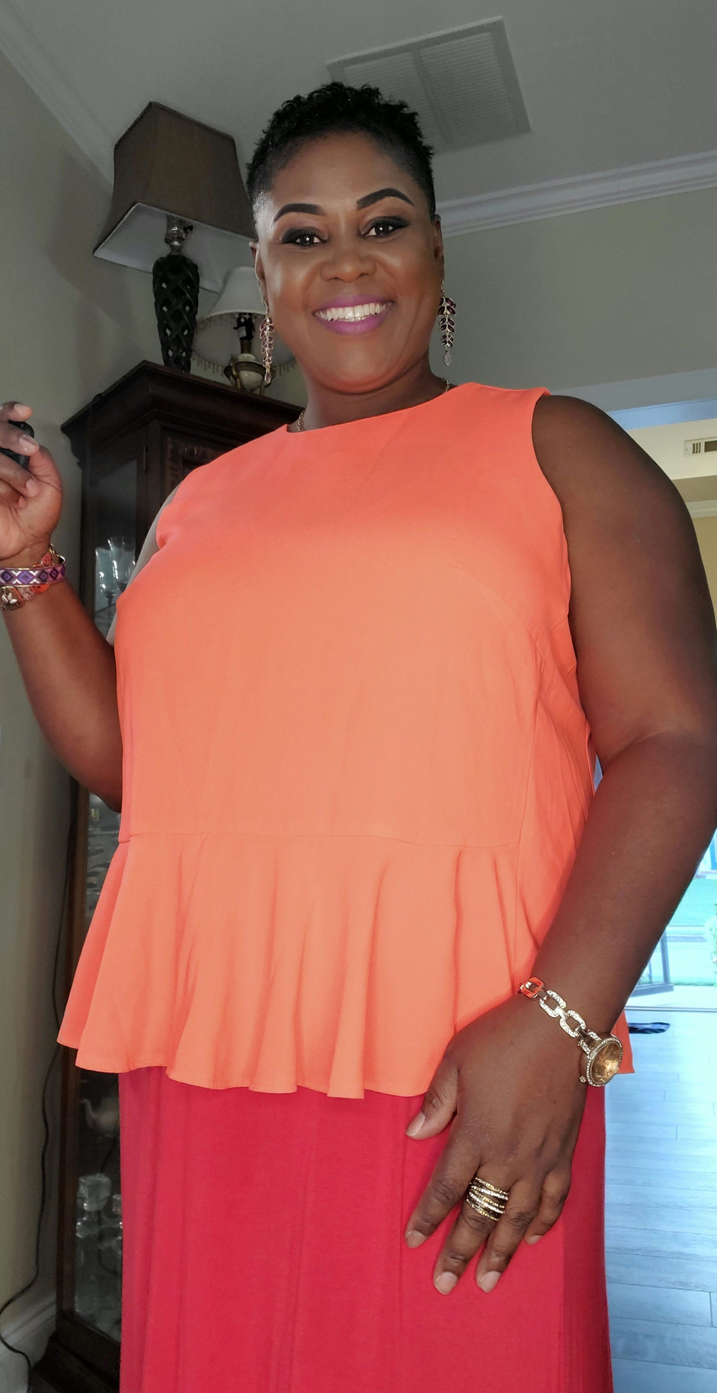 Orange women blouse size XL image 5