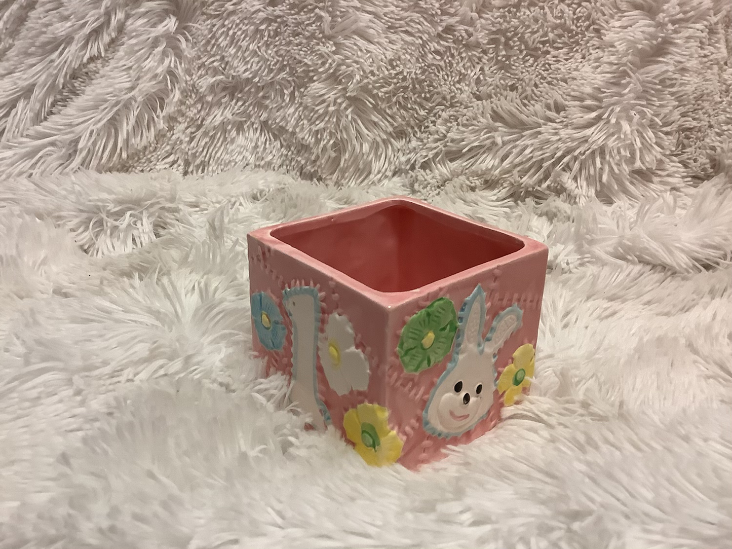 Vintage Ceramic Pink baby flower vase image 4