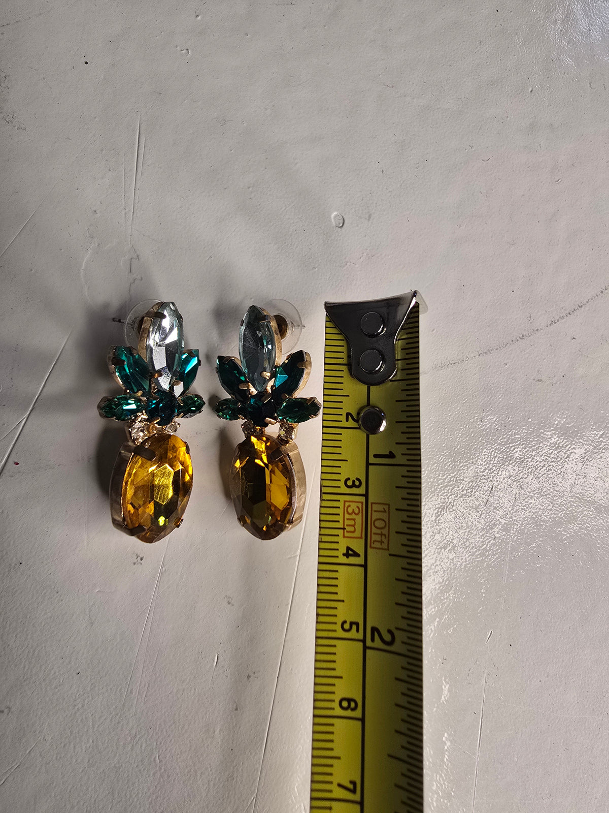 Pineapple Rhinestone Statement Earrings