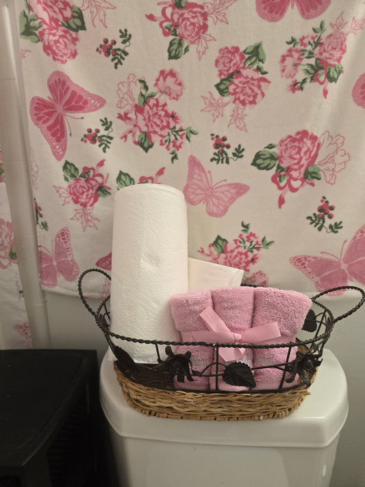 Metal Flower Themed Basket