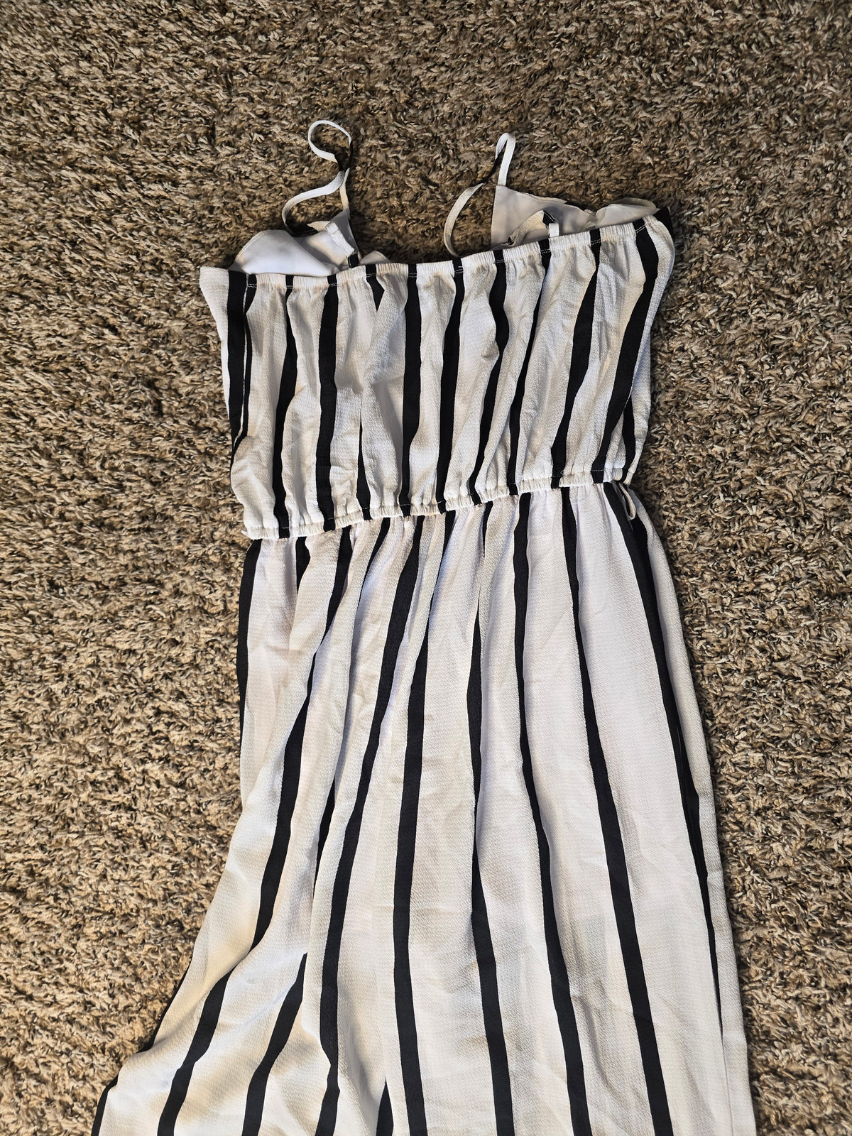 For Joseph Black White Striped Wide Leg Jumpsuit Women’s Size S Spaghetti Strap